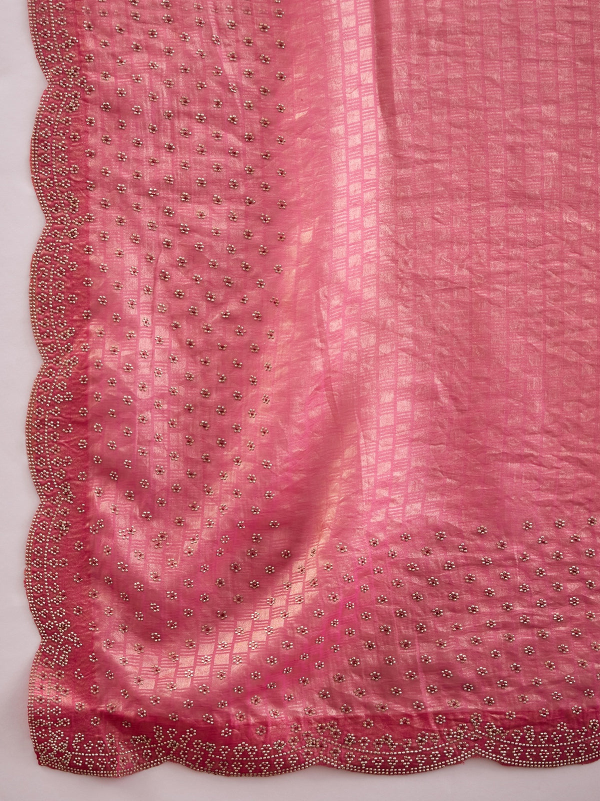 Pink Satin saree – detail view 4