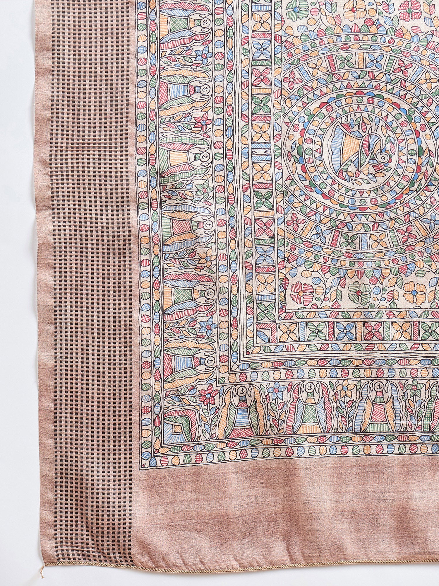 Beige Manipuri Silk saree – detail view 5