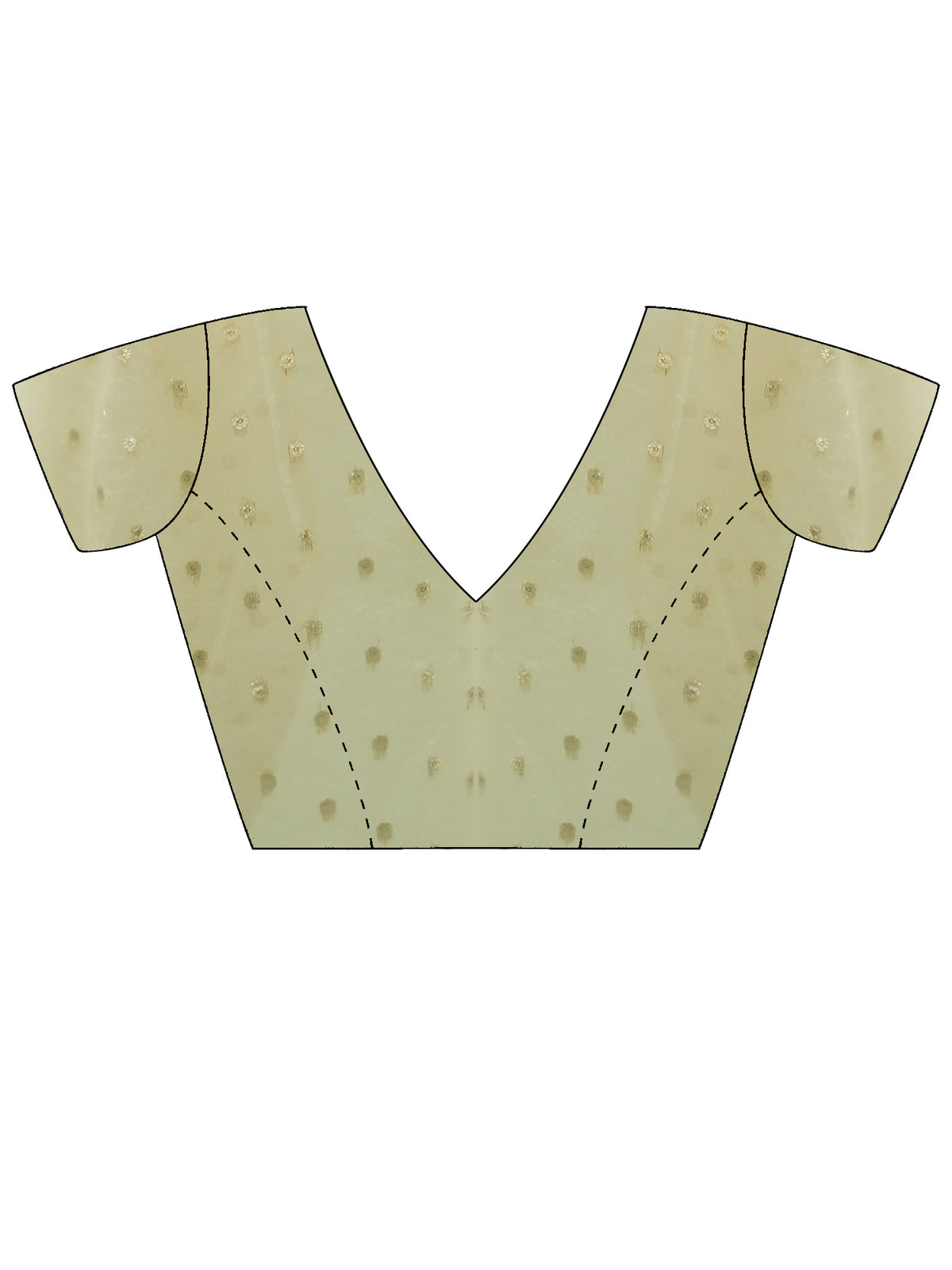 Unstitched cream georgette blouse piece with embellished design