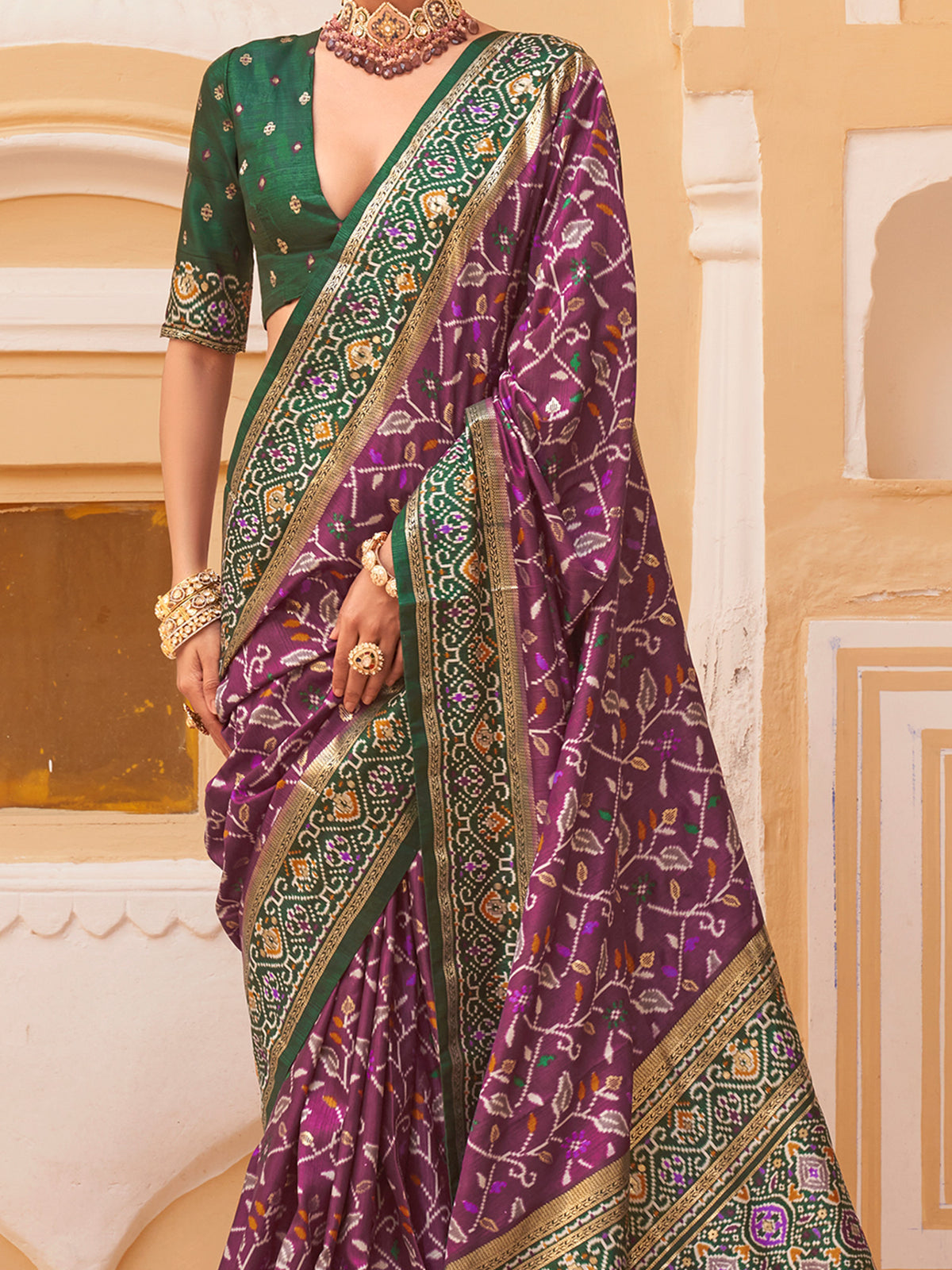 Purple Silk Blend saree – detail view 2