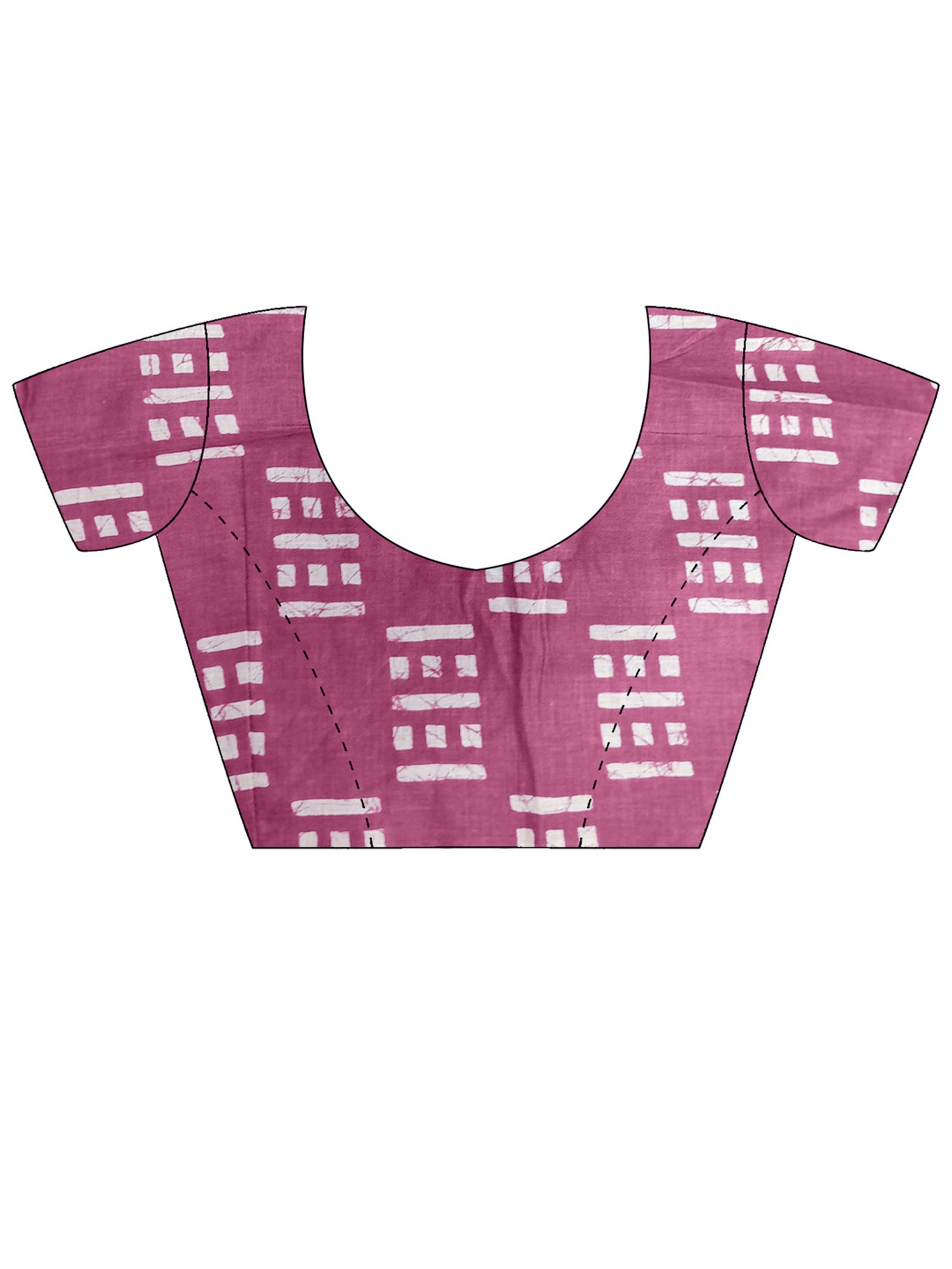 Unstitched magenta cotton blouse piece with ethnic motif design