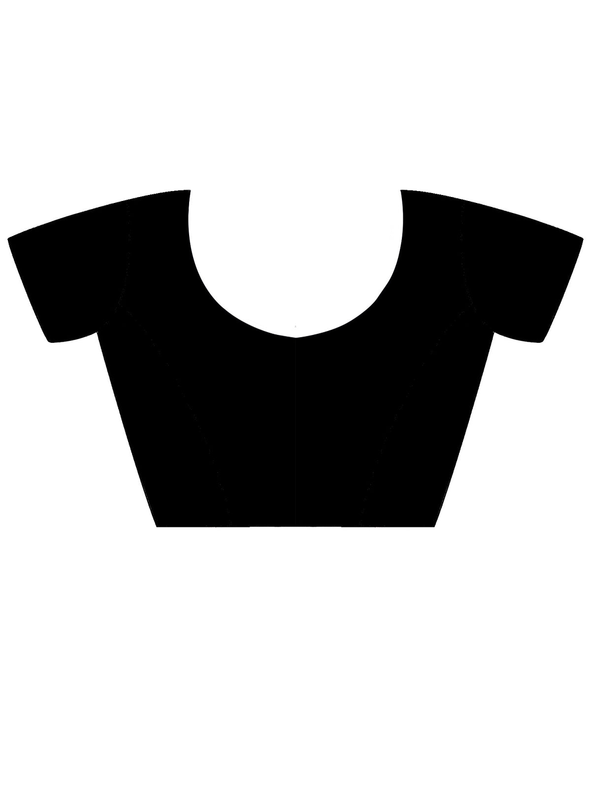 Unstitched black chiffon blouse piece with embellished design