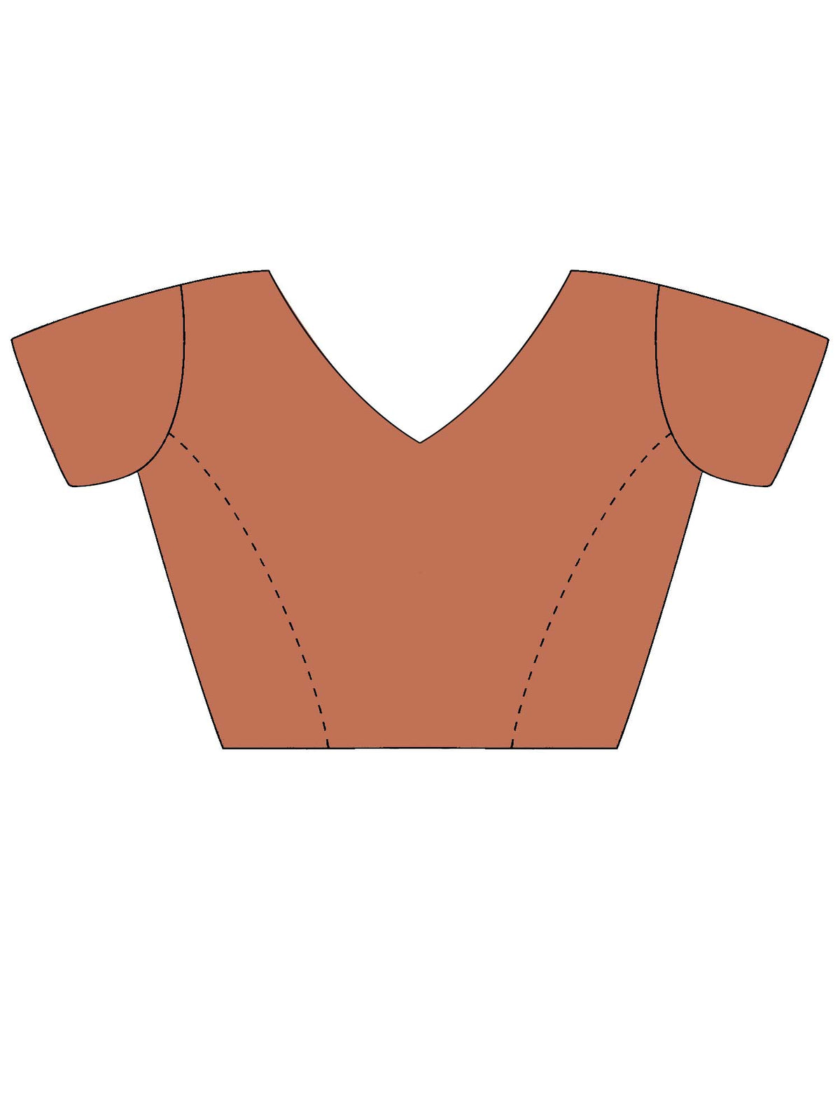 Unstitched rust satin silk blouse piece with solid design