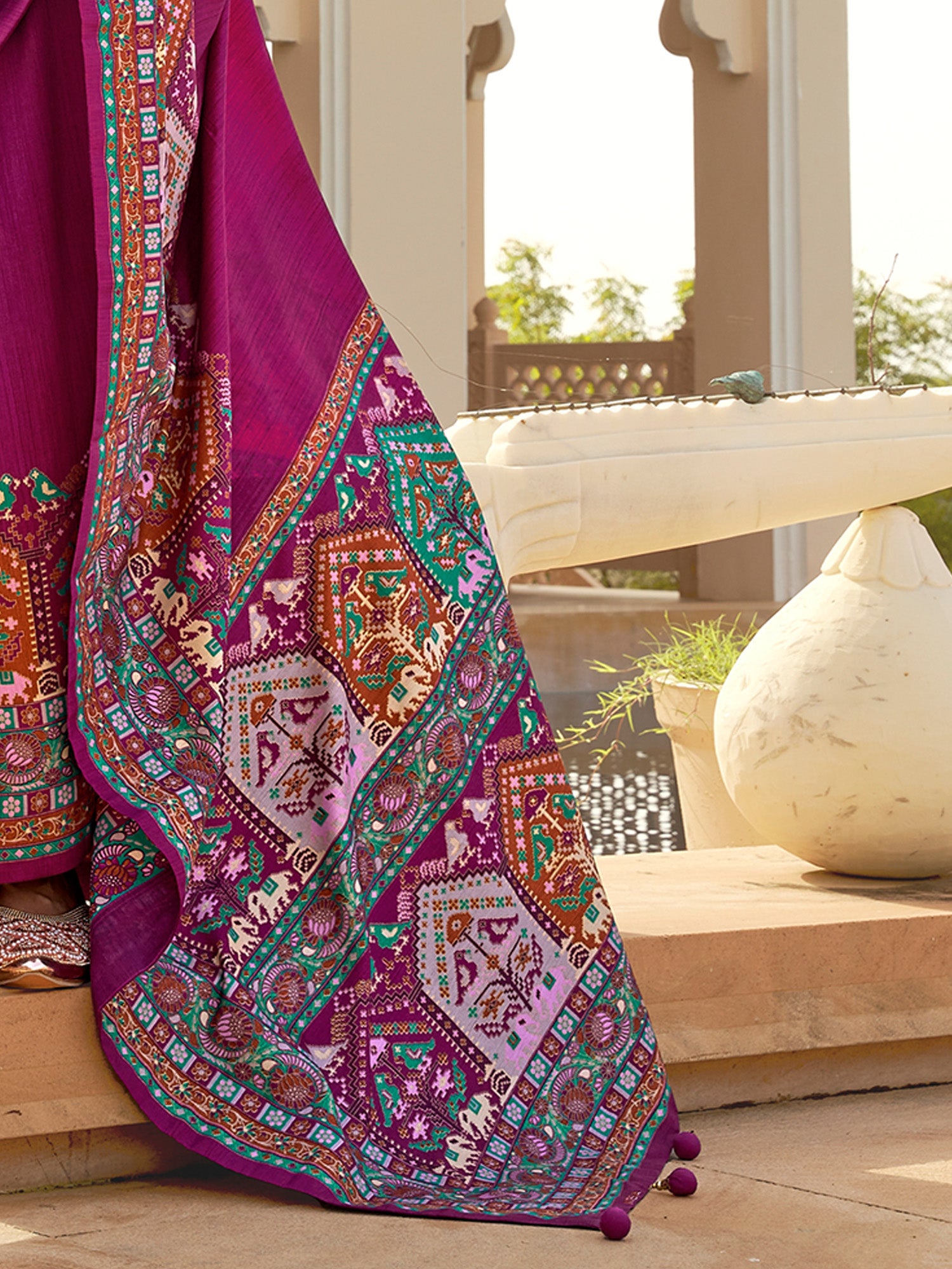 Purple Silk Blend saree – detail view 4
