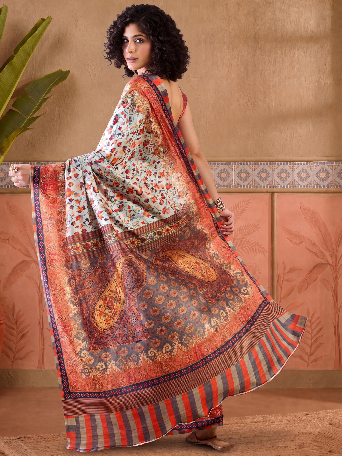 Sea Green Poly Silk saree – detail view 4