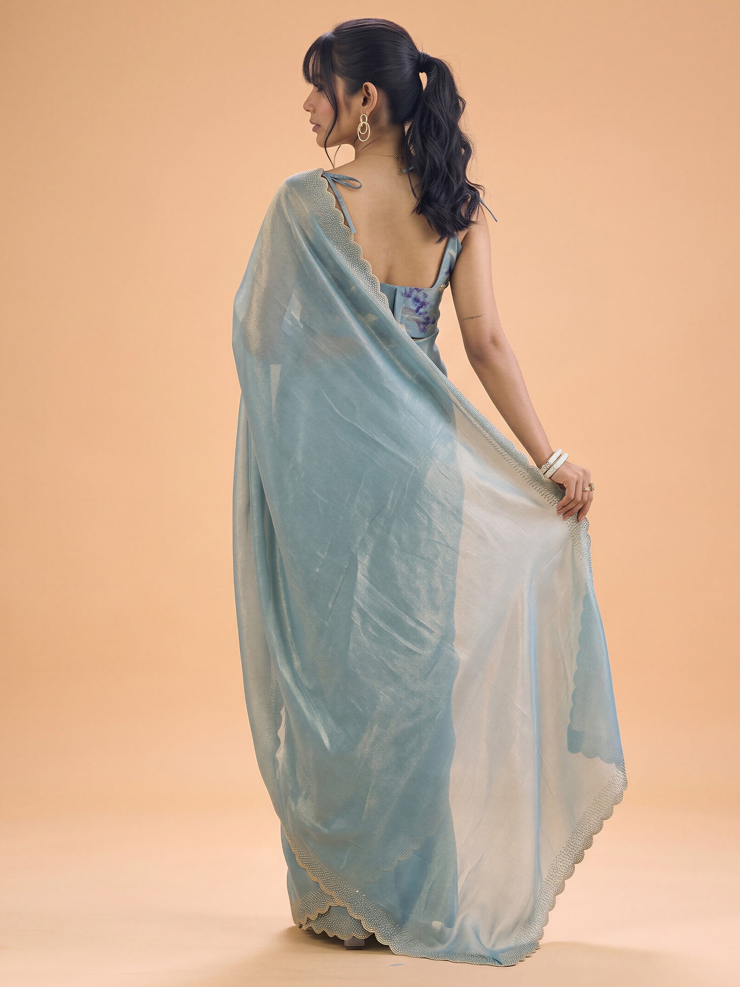 Light Blue Silk saree – detail view 1