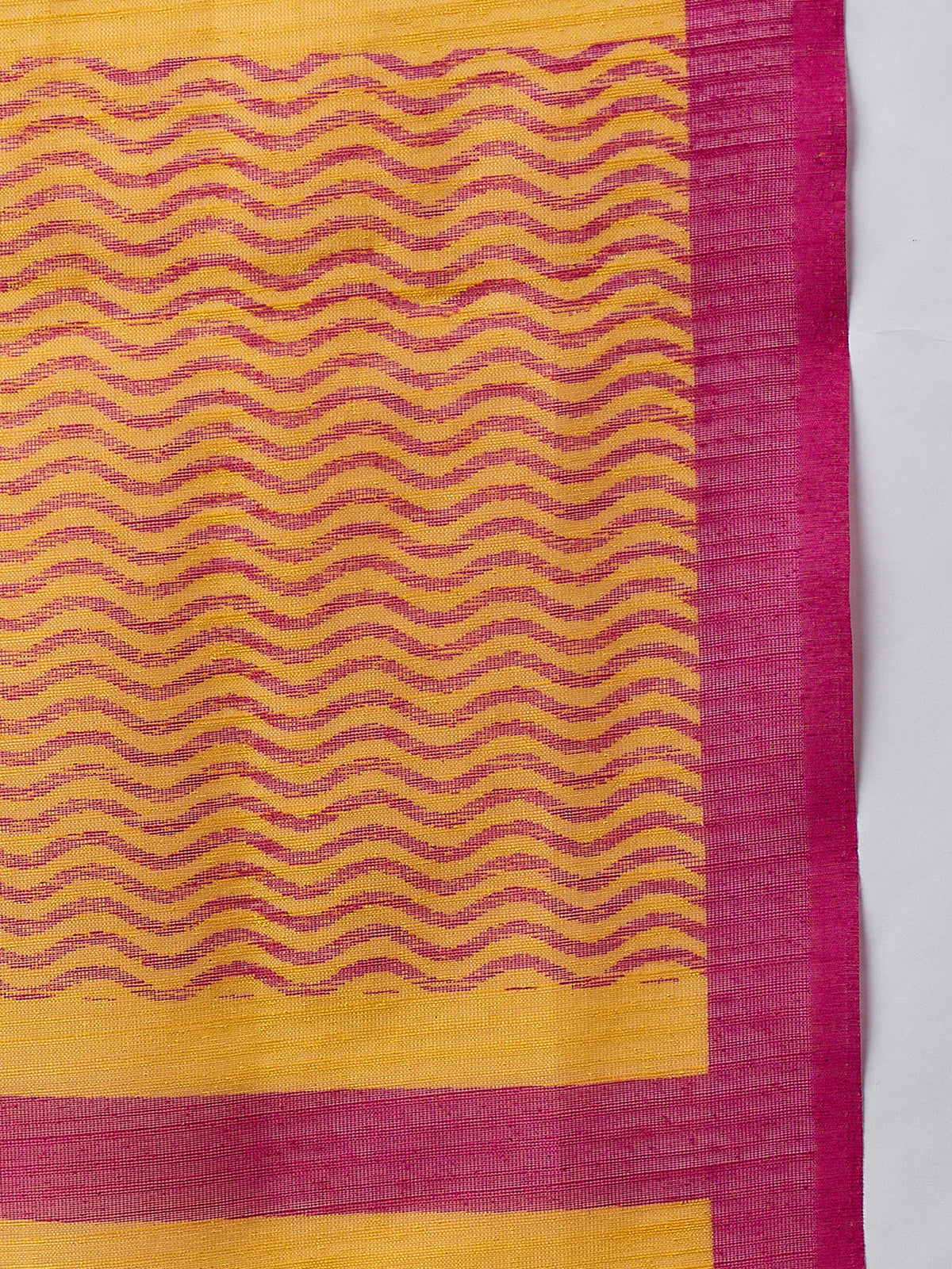 Mustard cotton slub saree view 7