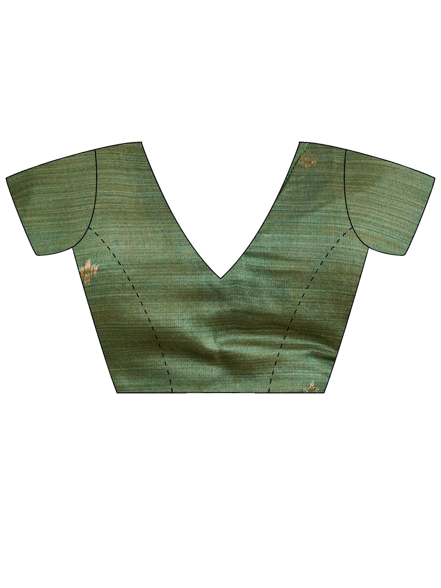 Unstitched green viscose blouse piece with solid design