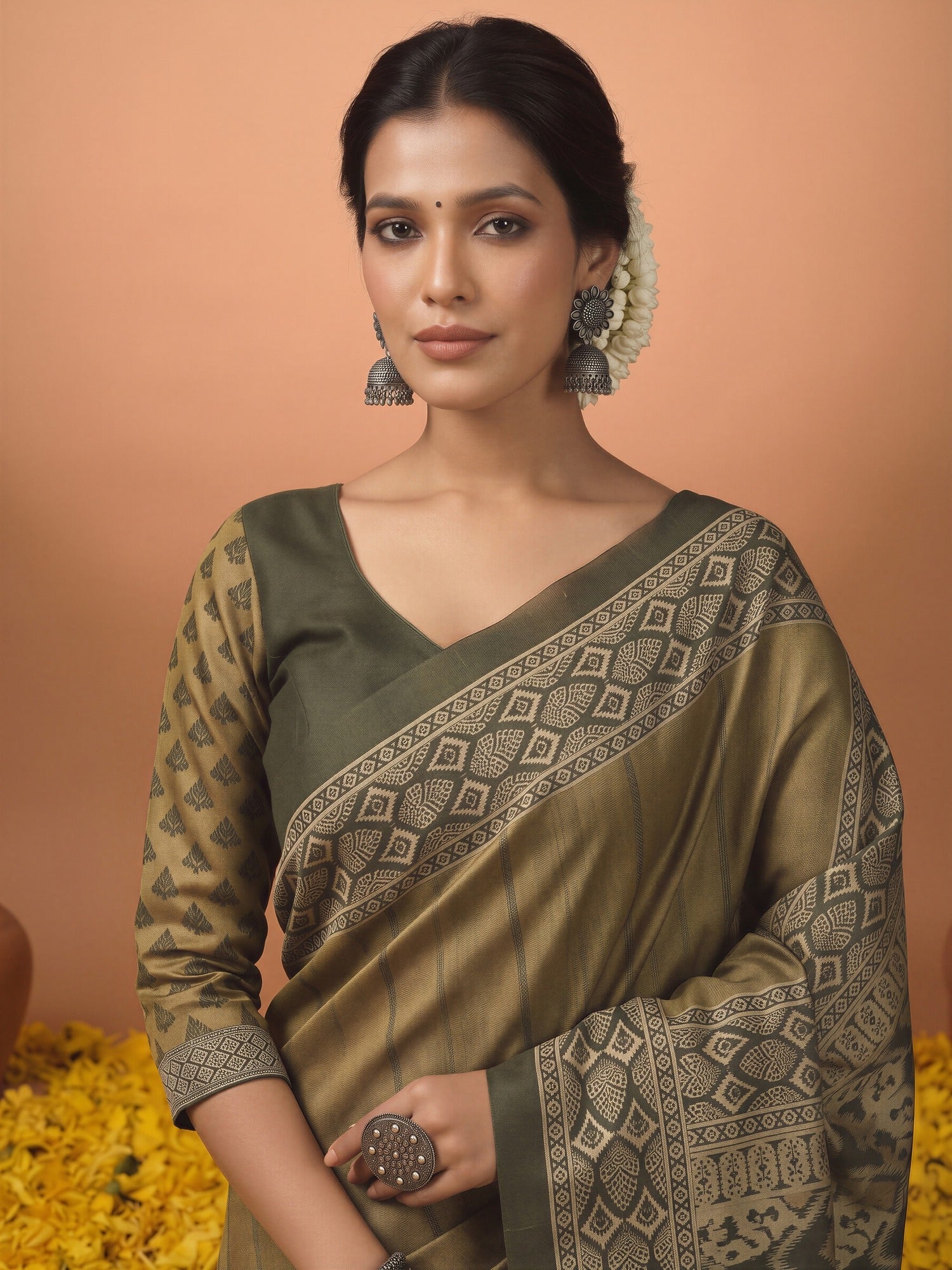 Light Green Silk Blend saree – detail view 4
