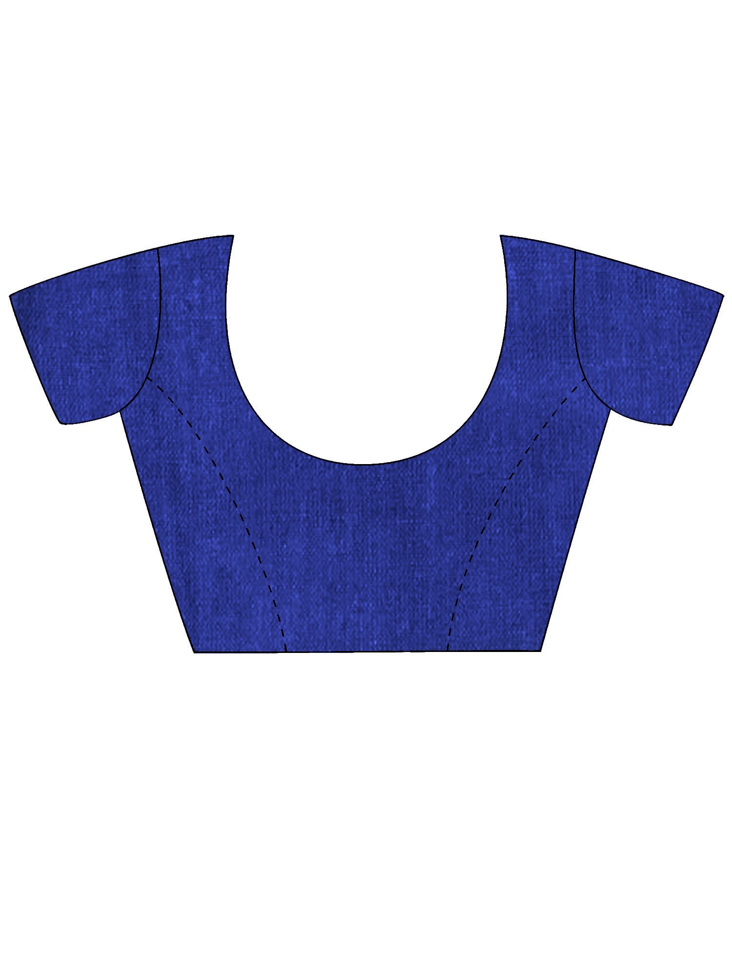 Unstitched blue cotton blouse piece with solid design