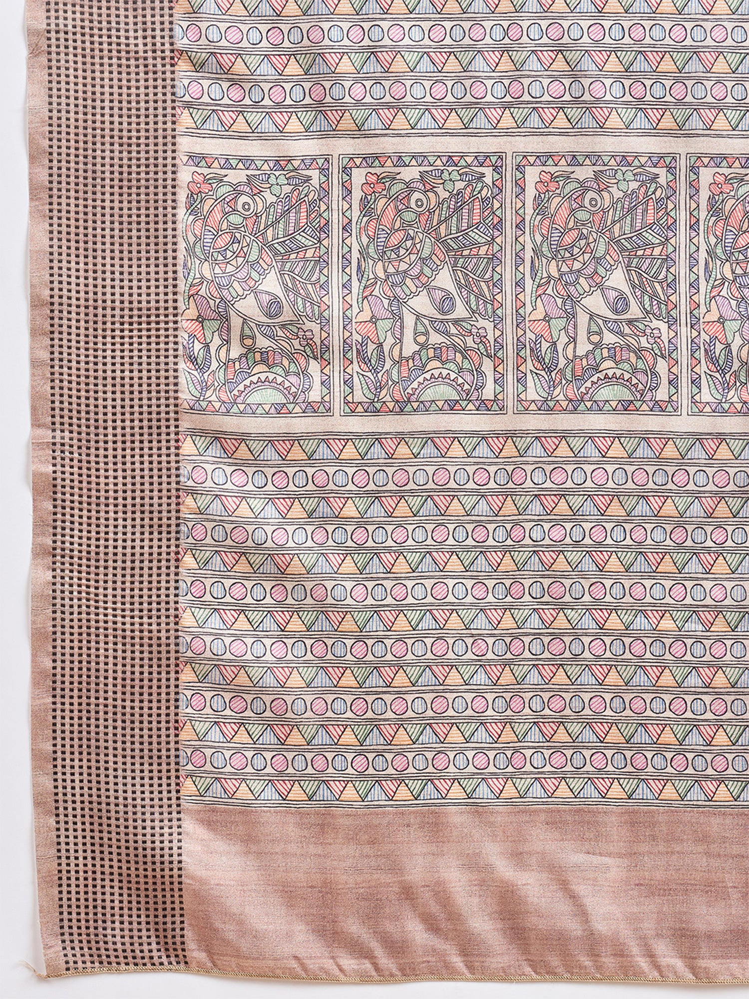 Beige Manipuri Silk saree – detail view 5
