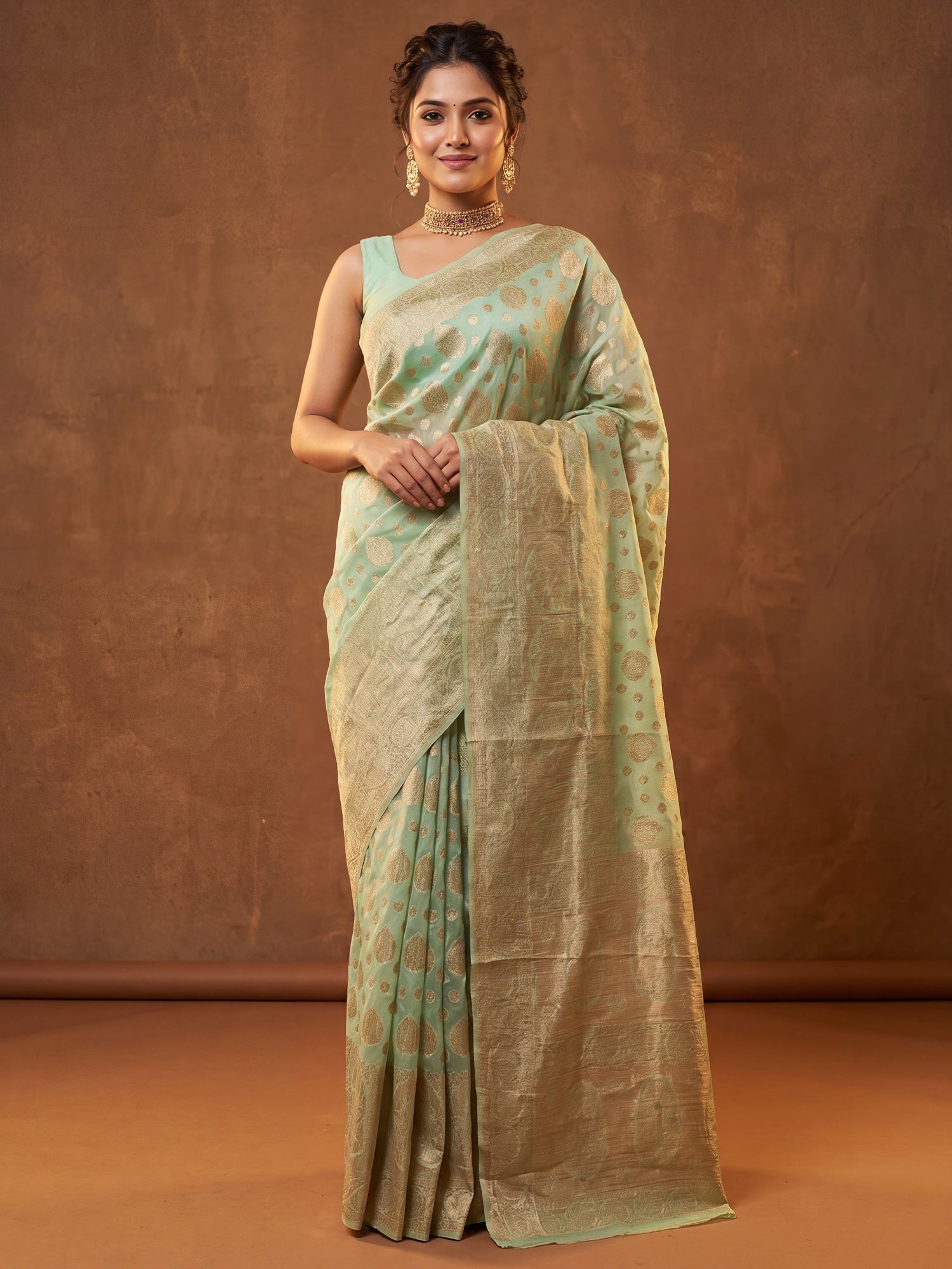 Light Green Silk Blend saree – detail view 3