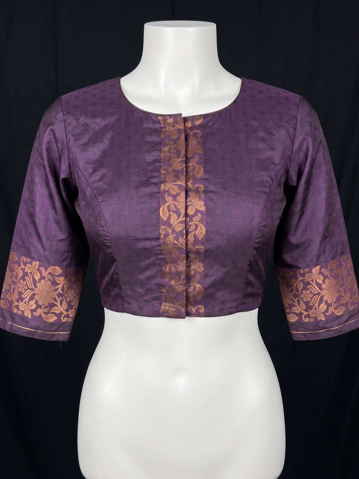Purple Silk Blend saree – detail view 2