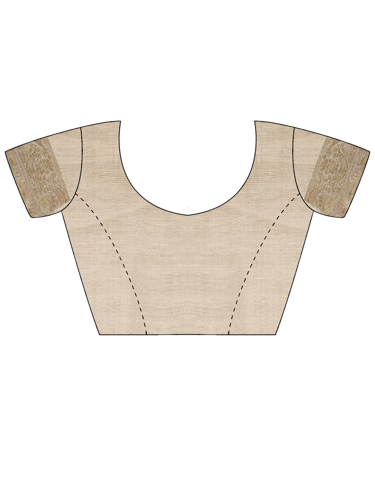 Unstitched cream silk blend blouse piece with woven design design