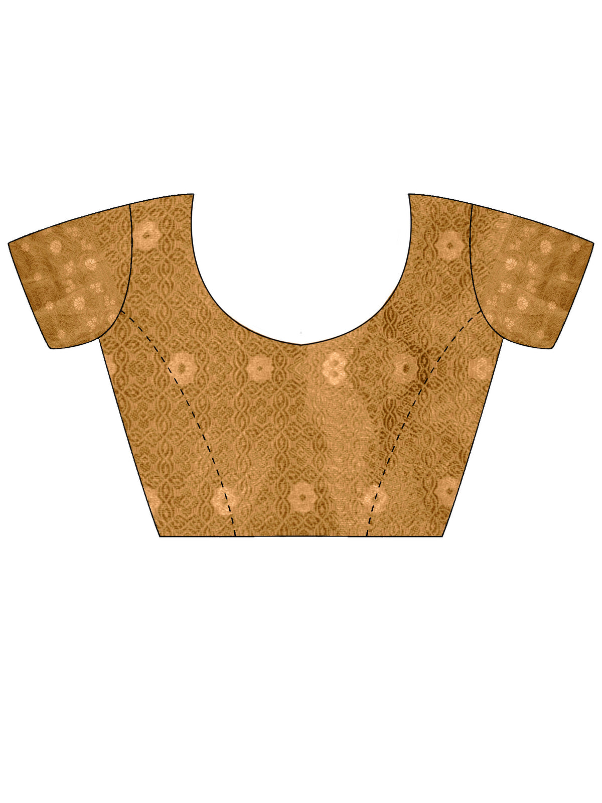 Unstitched mustard silk blend blouse piece with woven design design