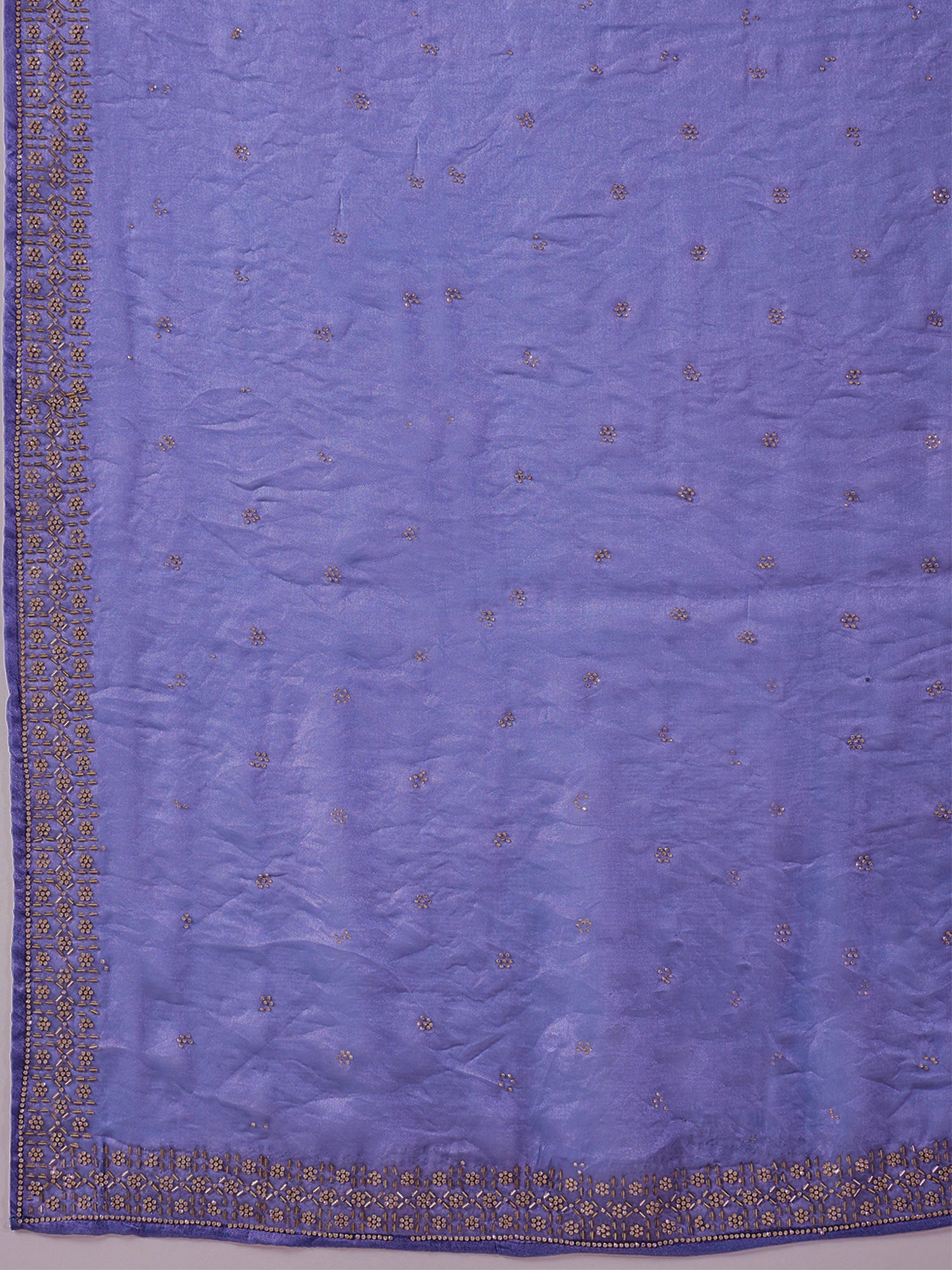 Blue Satin Silk saree – detail view 5