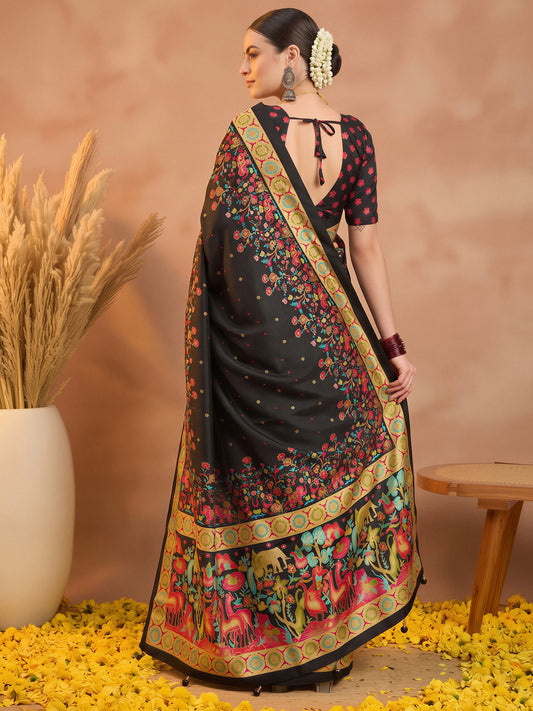 Cream Silk Blend saree – detail view 1