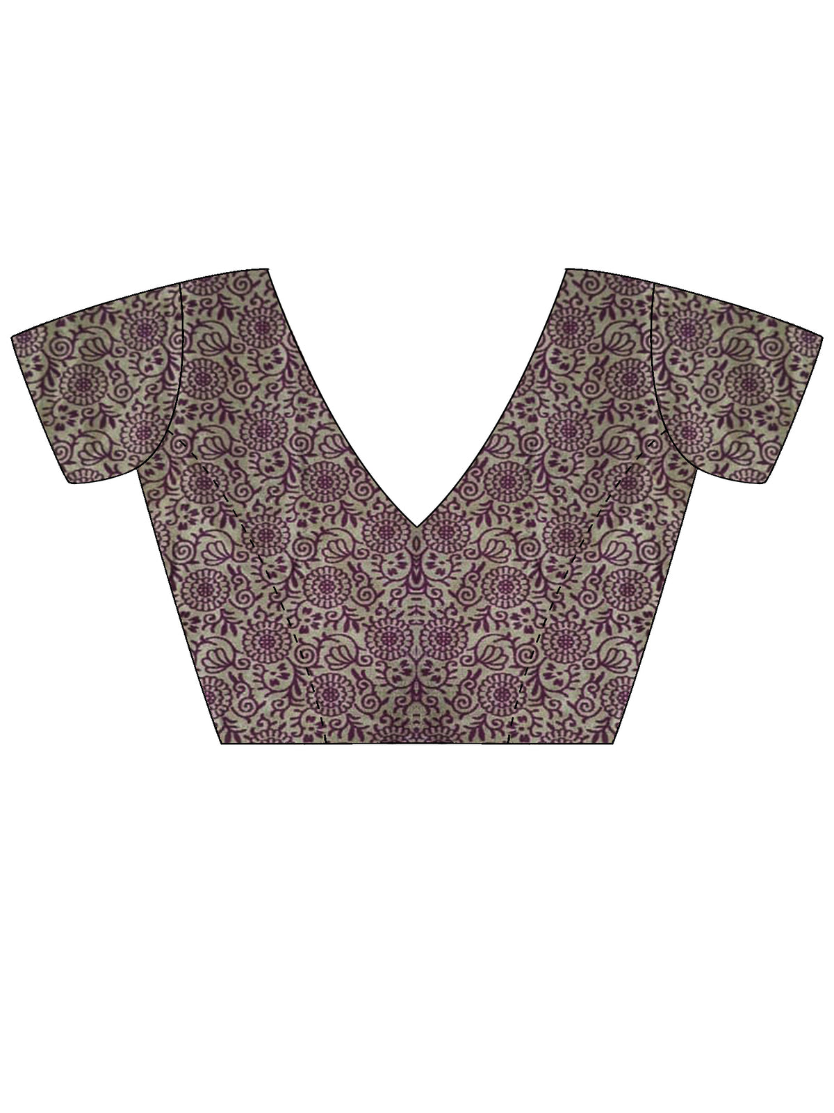 Unstitched magenta silk blend blouse piece with floral design