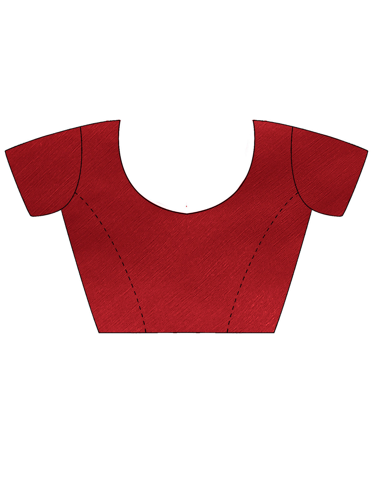 Unstitched maroon satin blouse piece with solid design