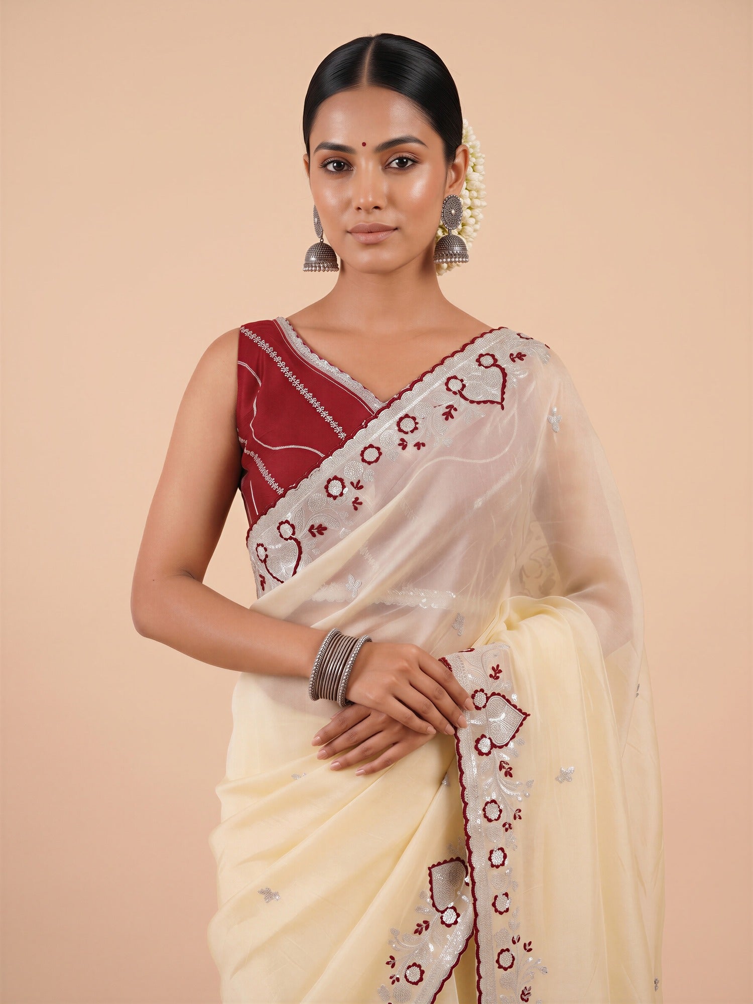 Off White Tissue saree – detail view 4
