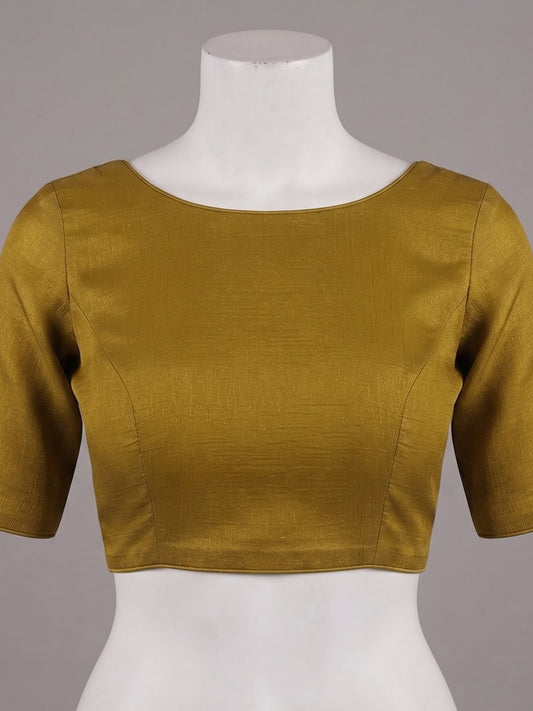 Mustard Tissue saree – detail view 1