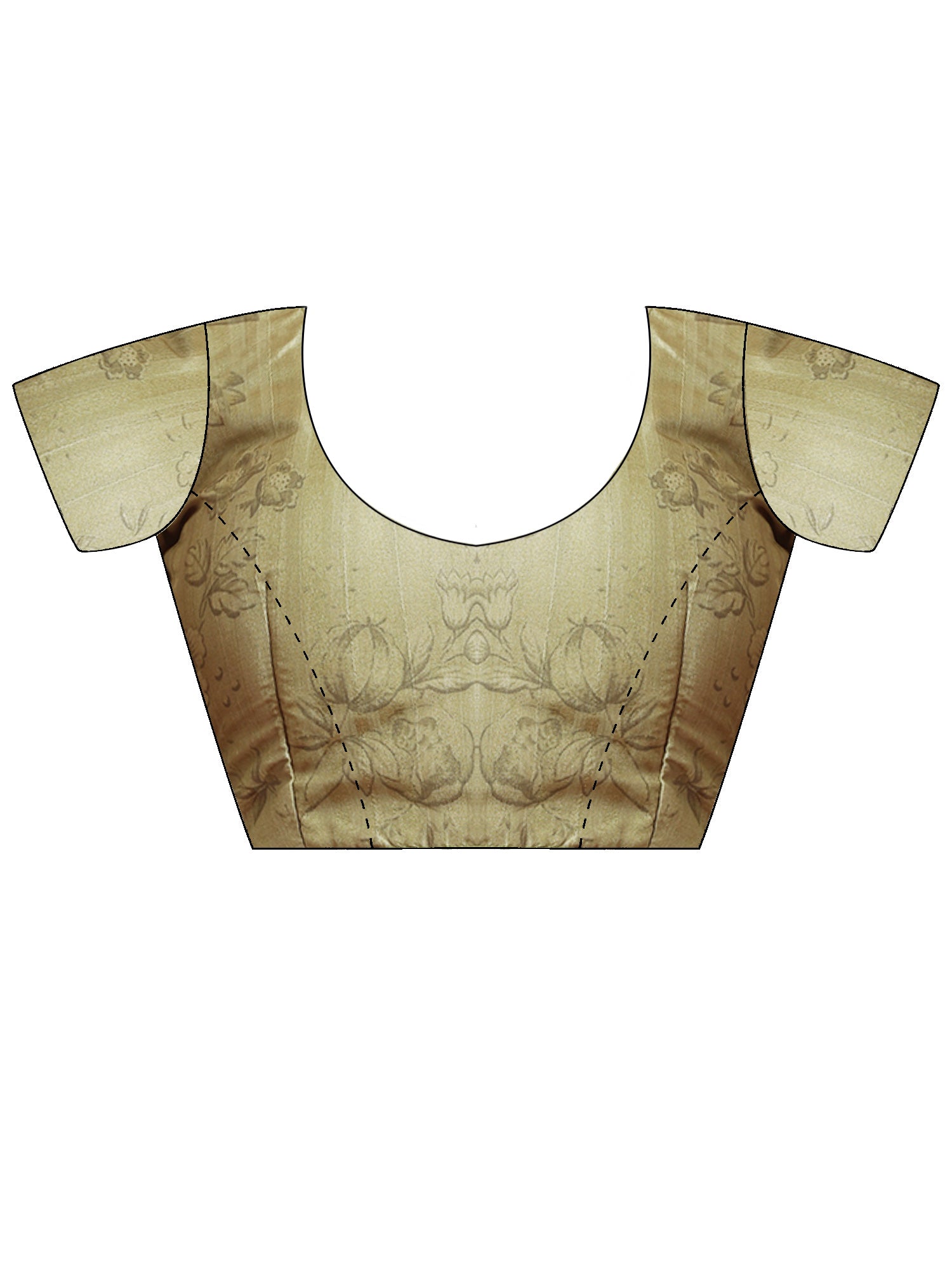 Unstitched olive cotton blend blouse piece with solid design