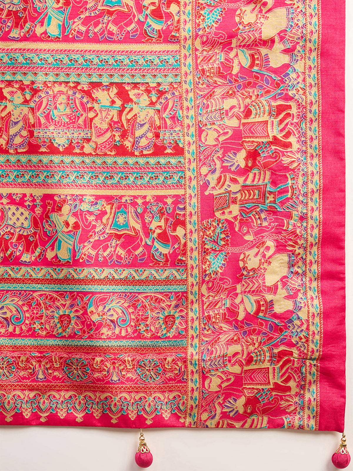 Pink Silk Blend saree – detail view 5