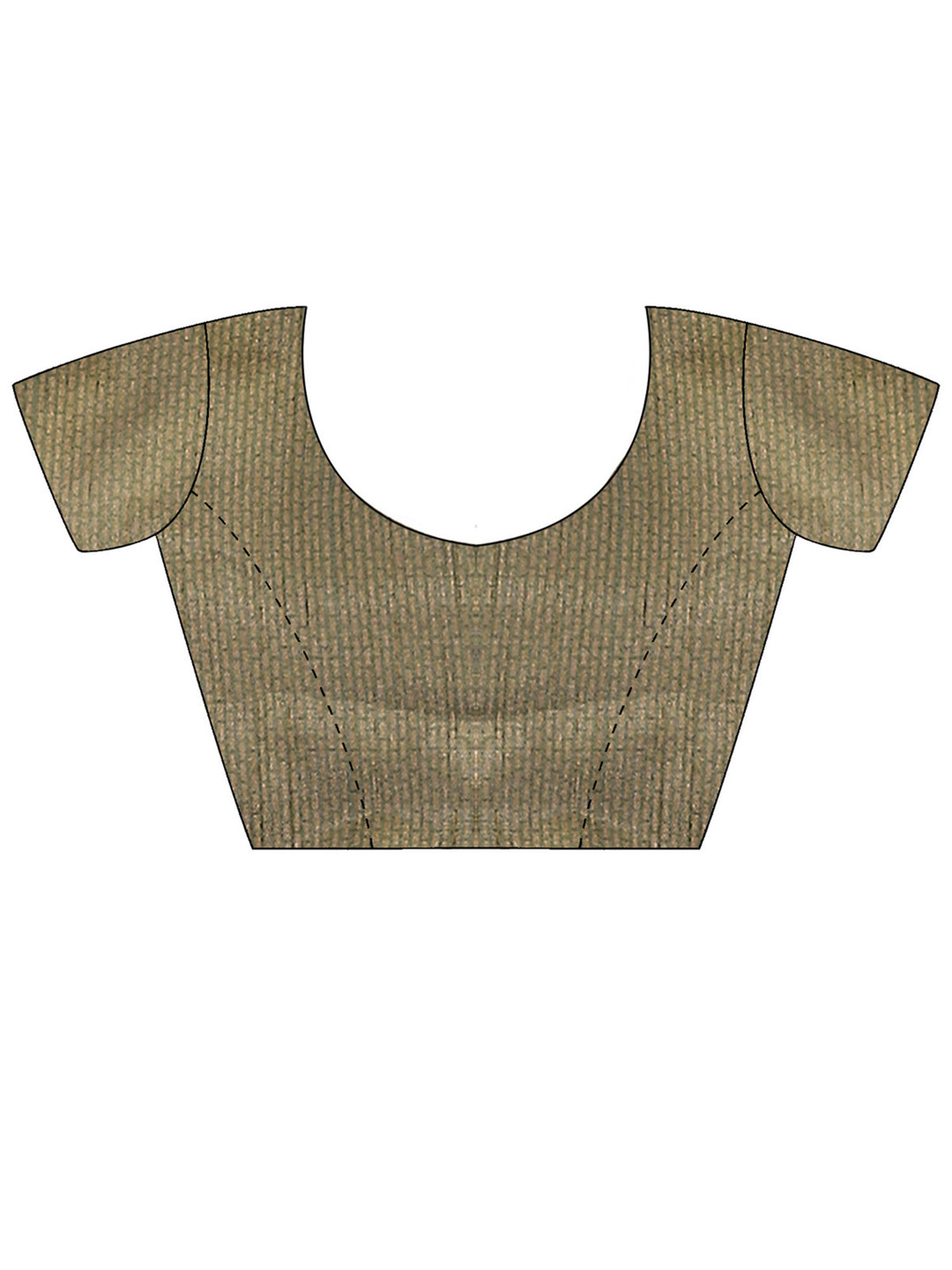 Unstitched olive silk blend blouse piece with ethnic motif design