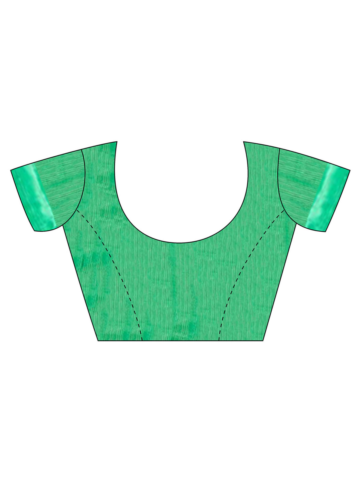 Unstitched mint green cotton blend blouse piece with ethnic motif design
