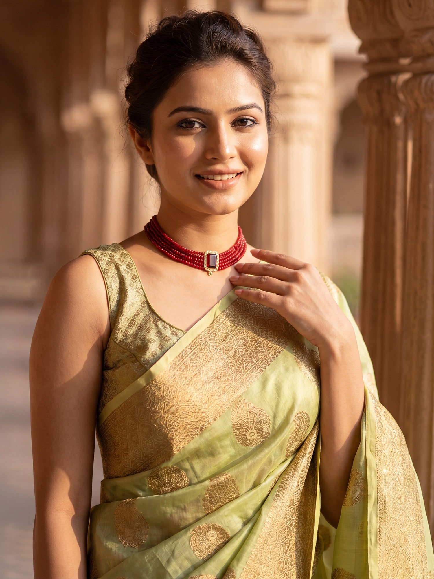 Light Green Silk Blend saree – detail view 4