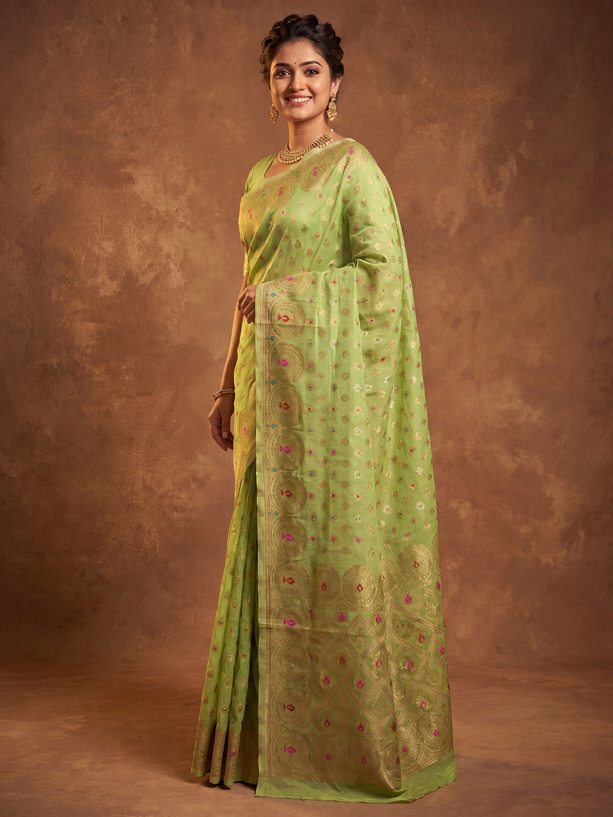 Sea Green Silk Blend saree – detail view 2