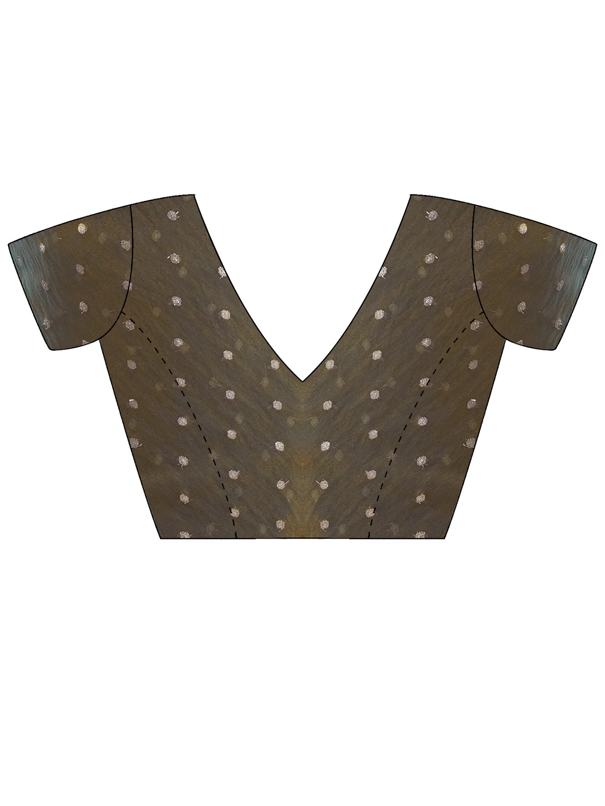 Unstitched olive georgette blouse piece with embellished design