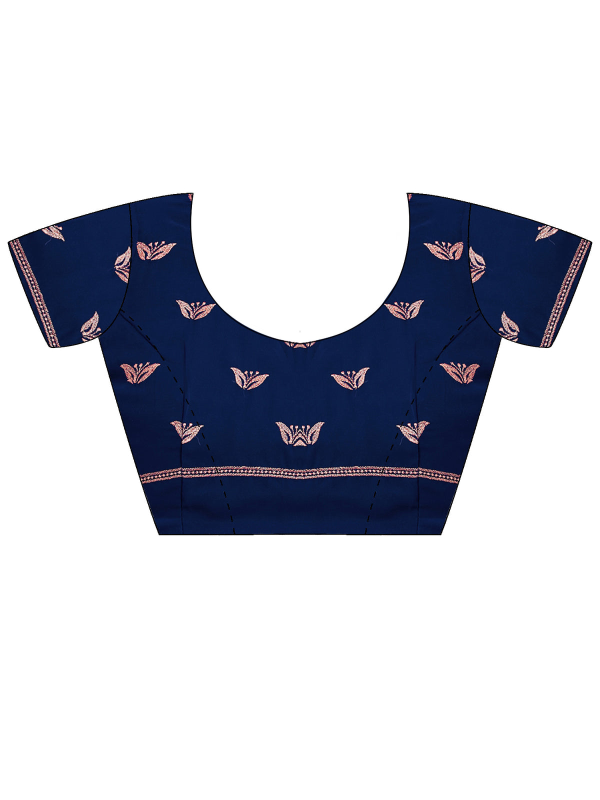 Unstitched teal blue pure georgette blouse piece with zari butta design
