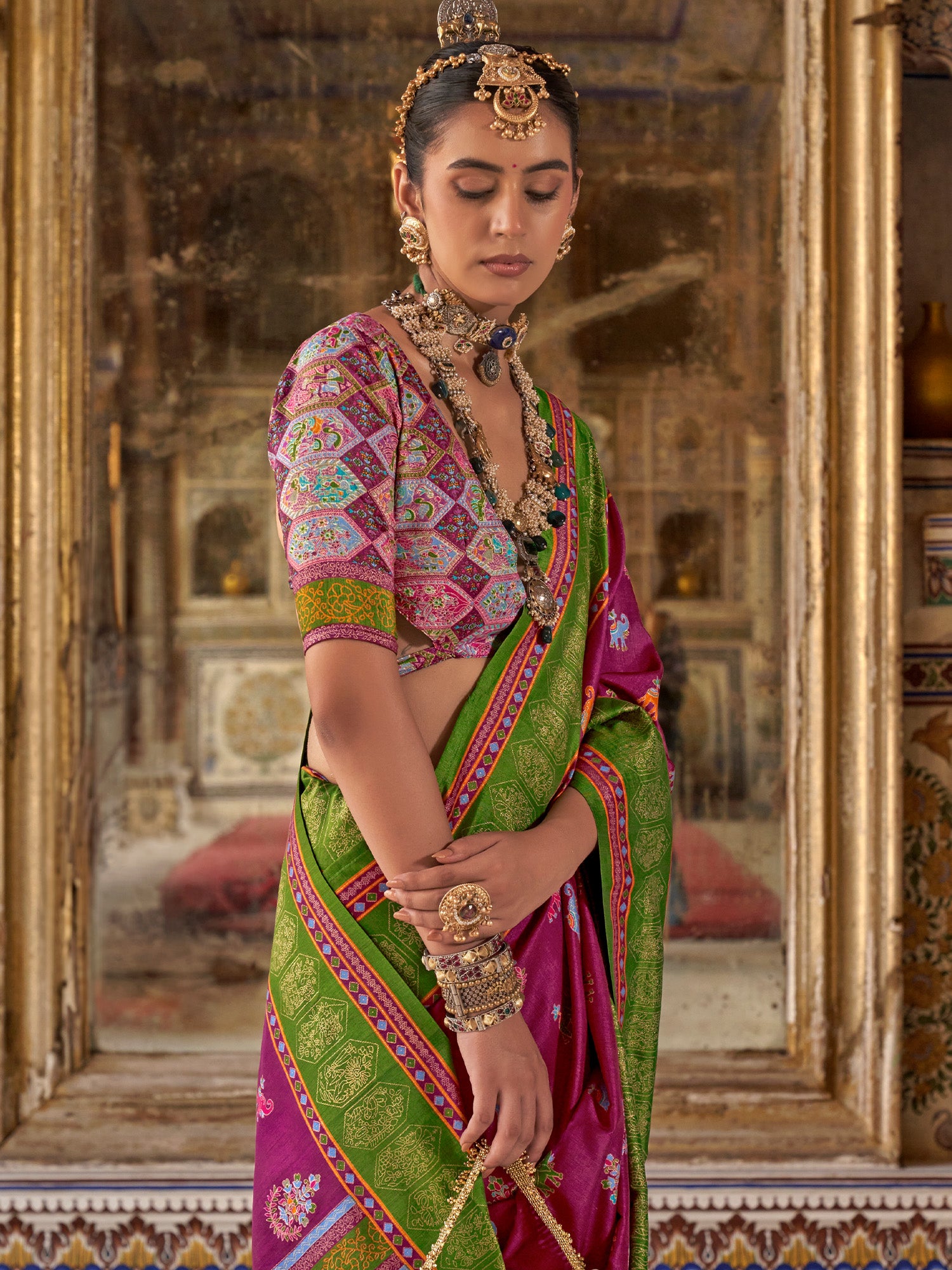 Purple Silk Blend saree – detail view 1