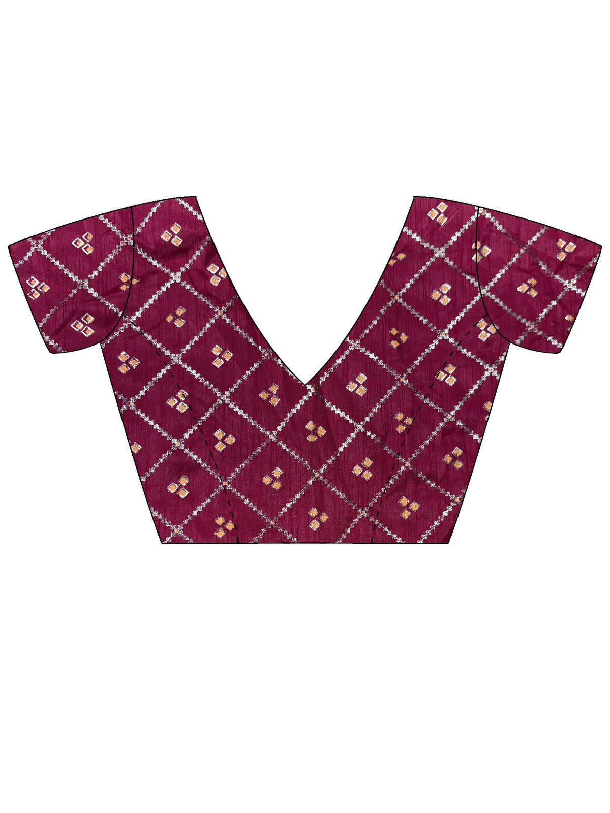 Unstitched pink banglori silk blouse piece with ethnic motif design