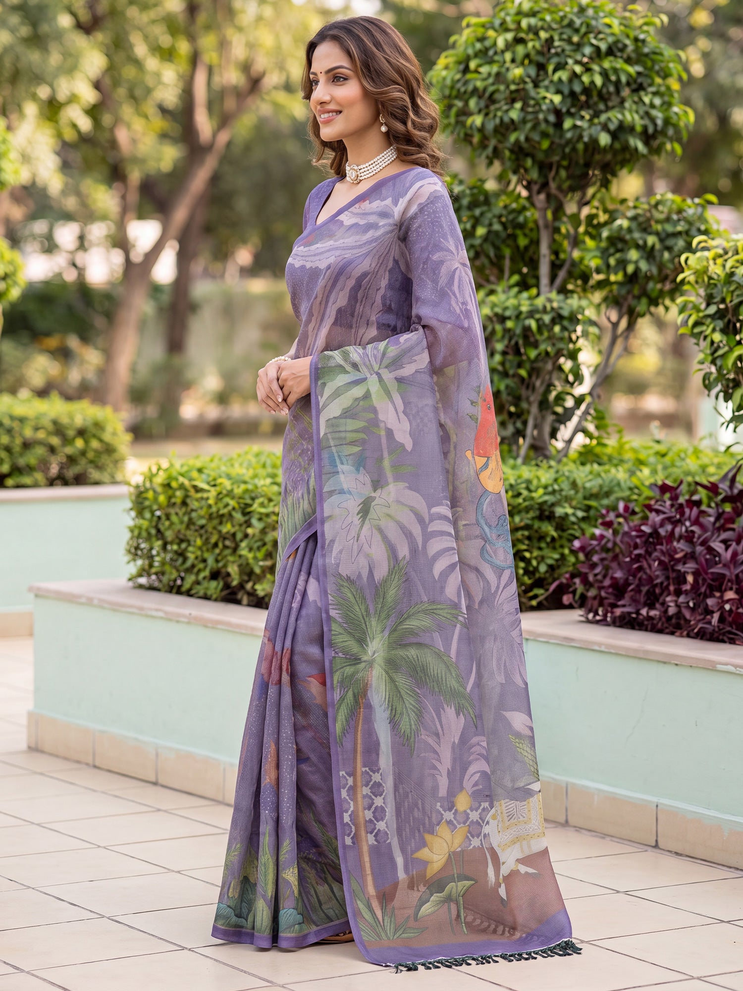 Mauve Cotton Silk saree – detail view 2