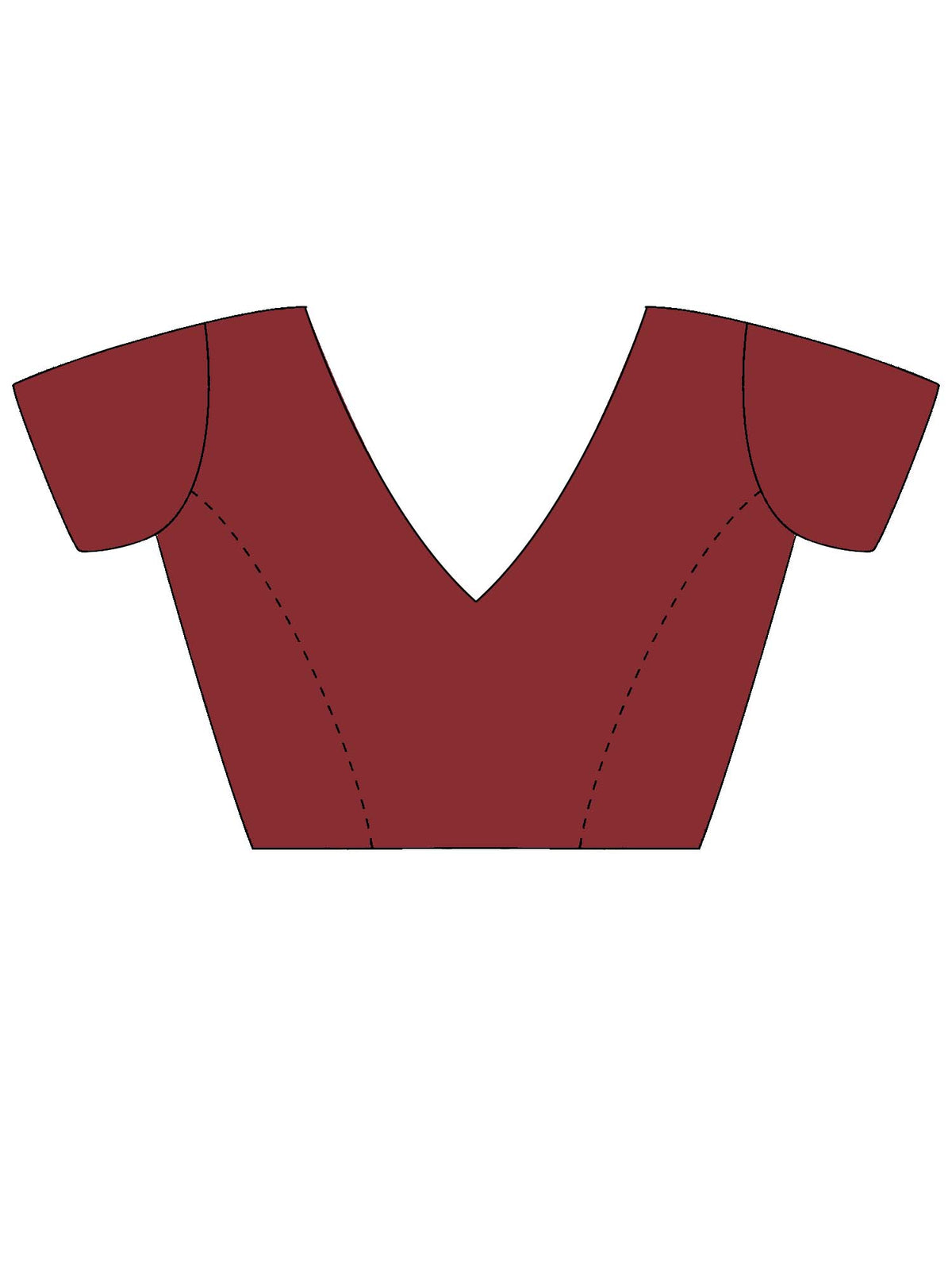 Unstitched maroon georgette blouse piece with solid design