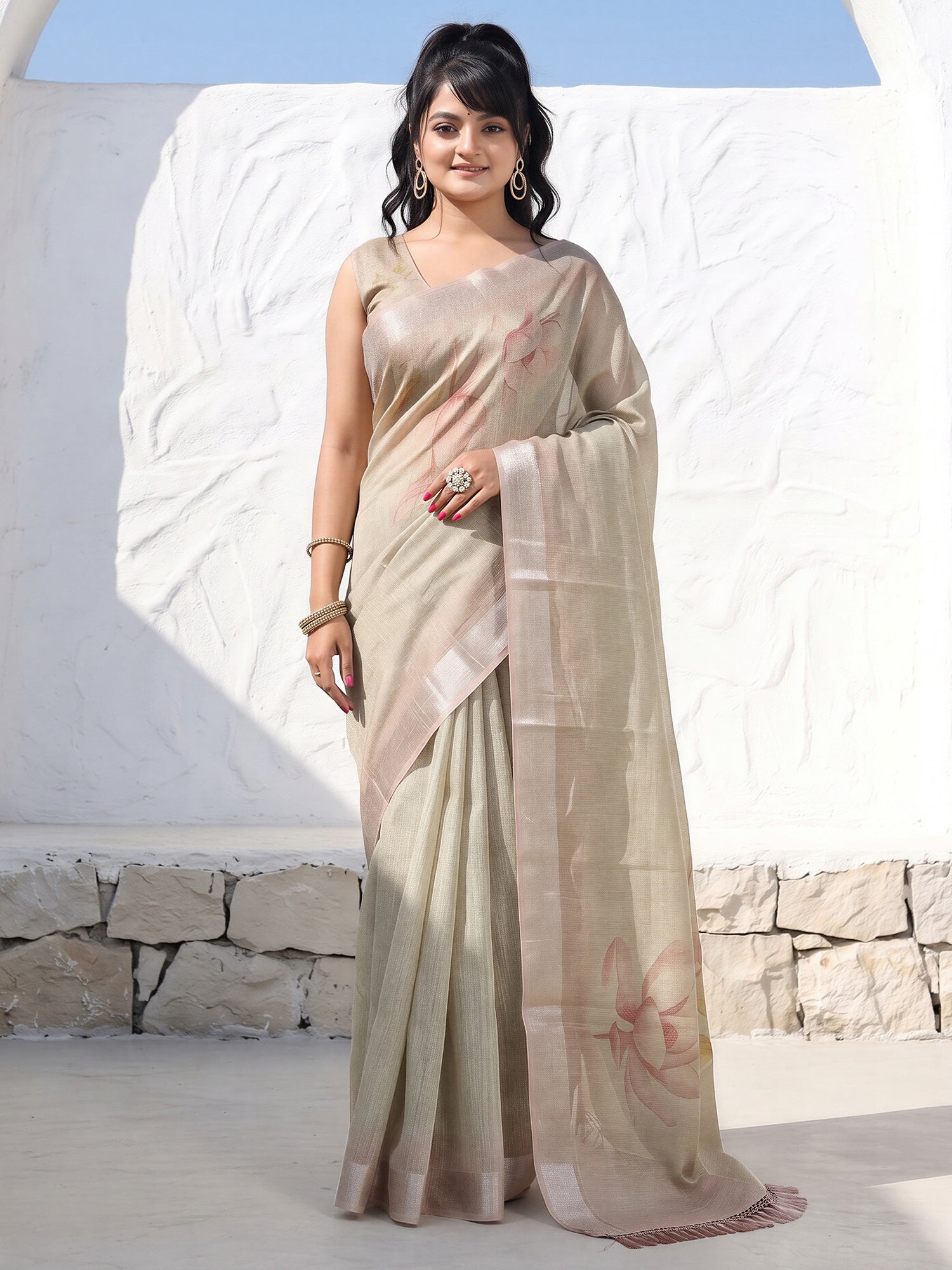 Metallic Cotton Silk saree – detail view 2
