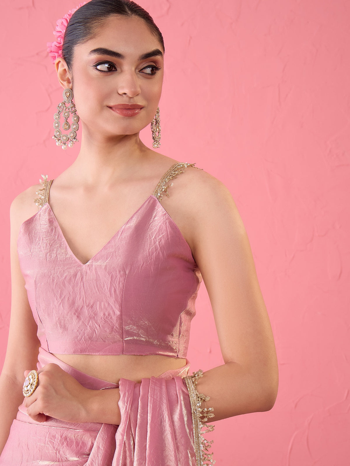 Mauve Paper Silk saree – detail view 5