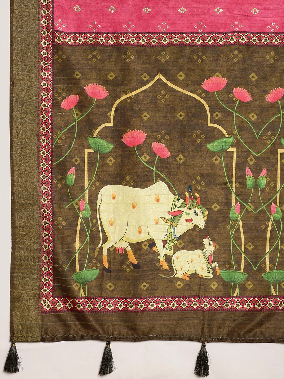 Pink Silk Blend saree – detail view 5