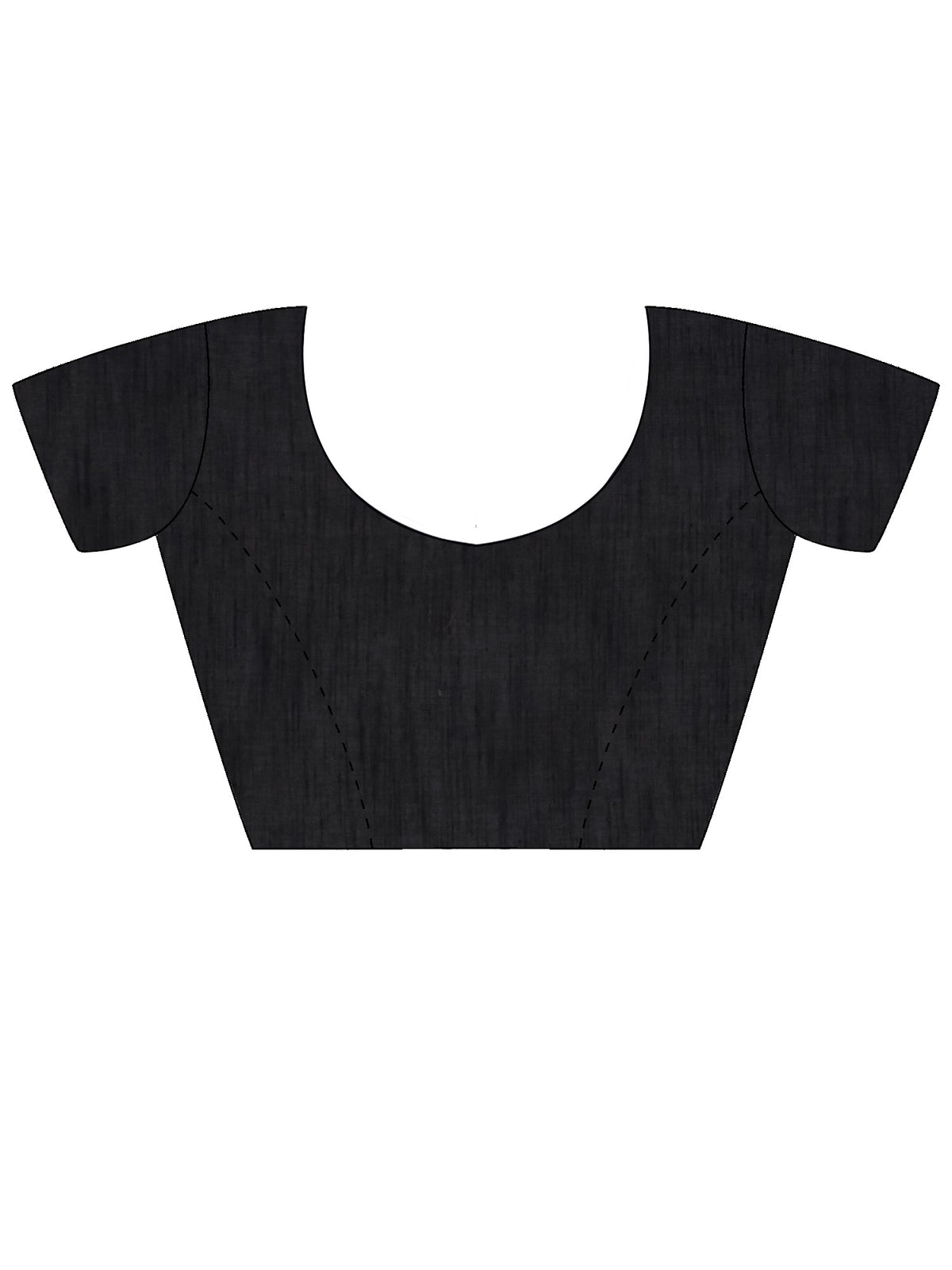 Unstitched black cotton linen blouse piece with solid design