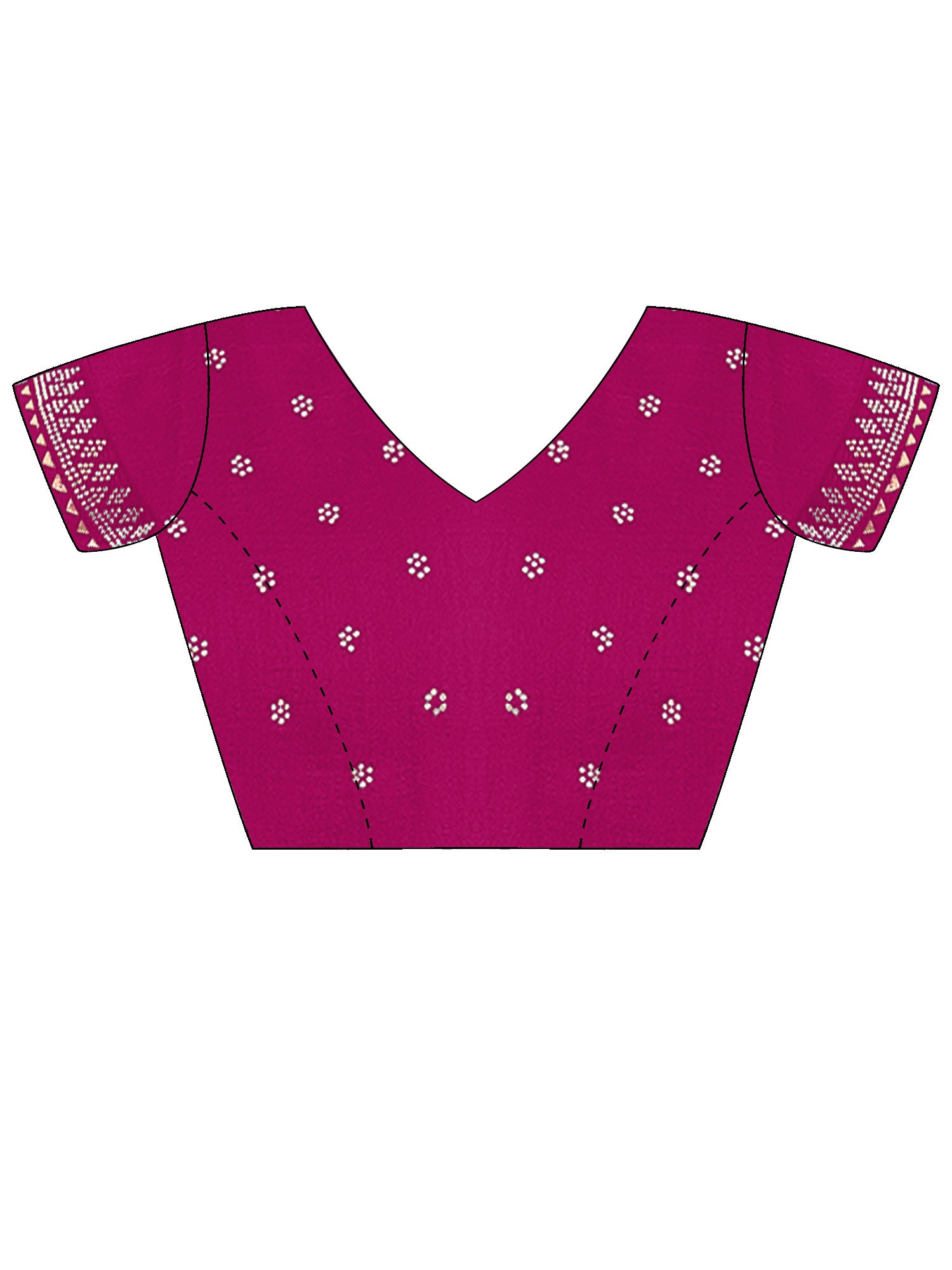 Unstitched pink vichitra silk blouse piece with embellished design