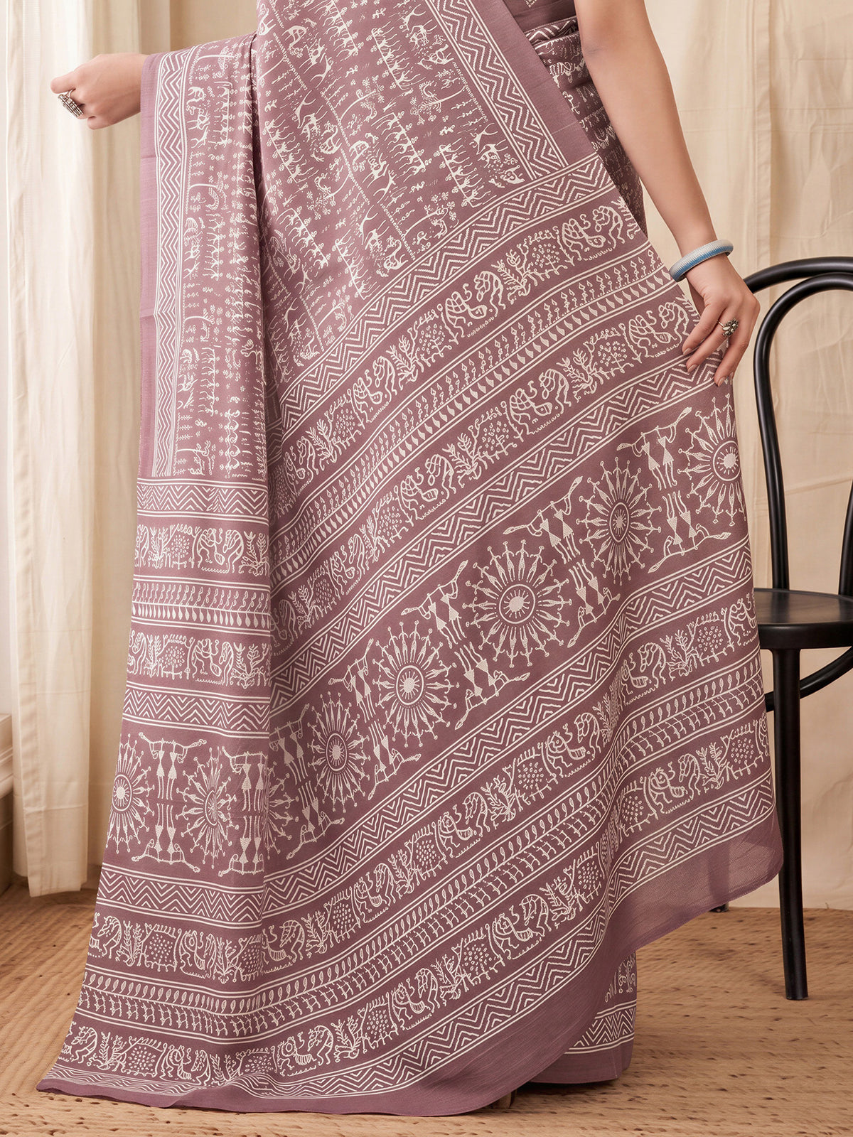 Mauve Dola Silk saree – detail view 5