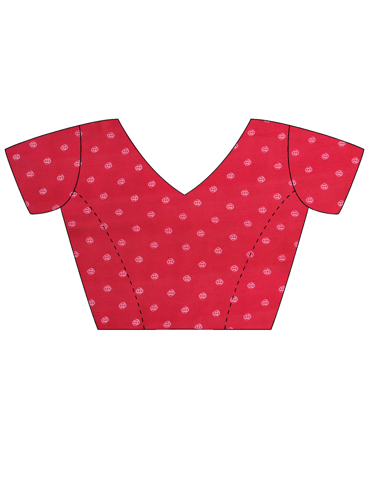 Unstitched pink georgette blouse piece with bandhani design
