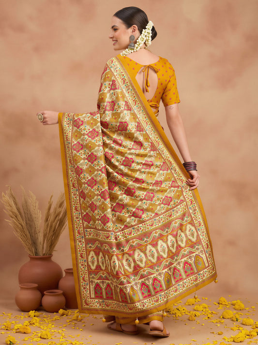 Cream Silk Blend saree – detail view 1
