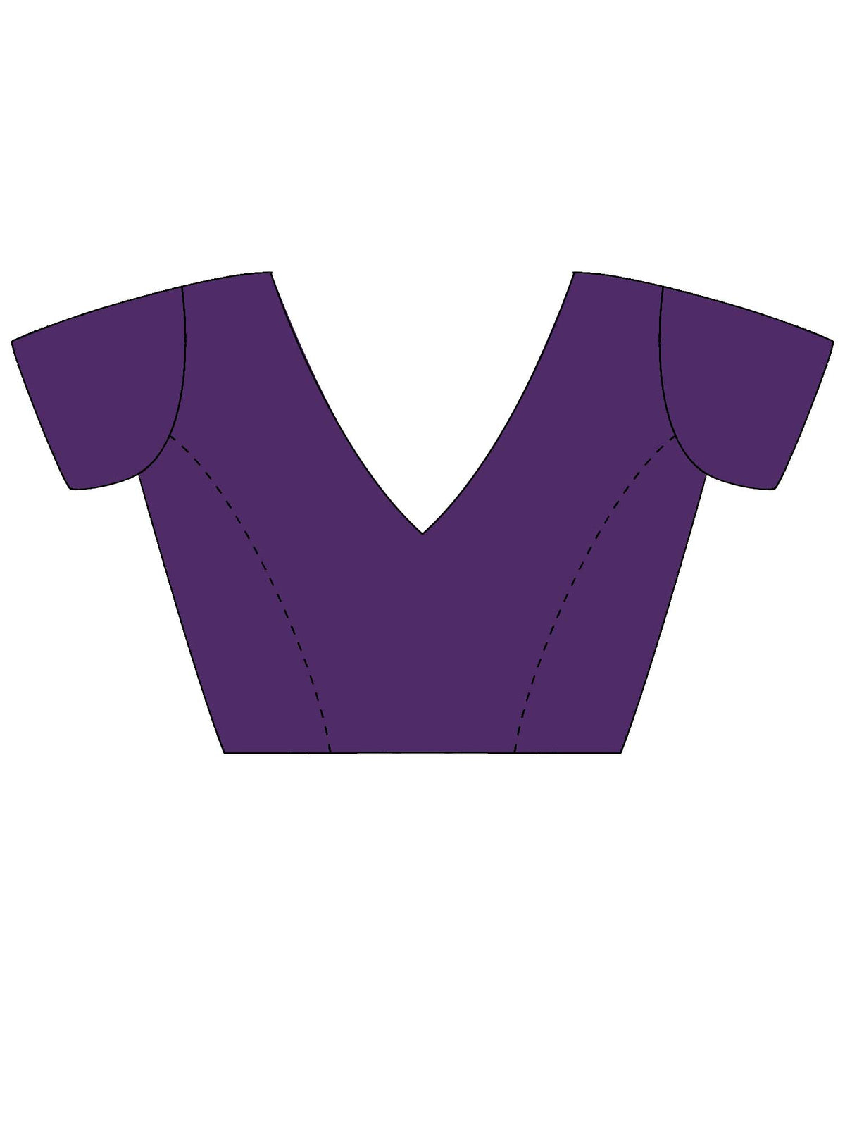 Unstitched purple georgette blouse piece with solid design