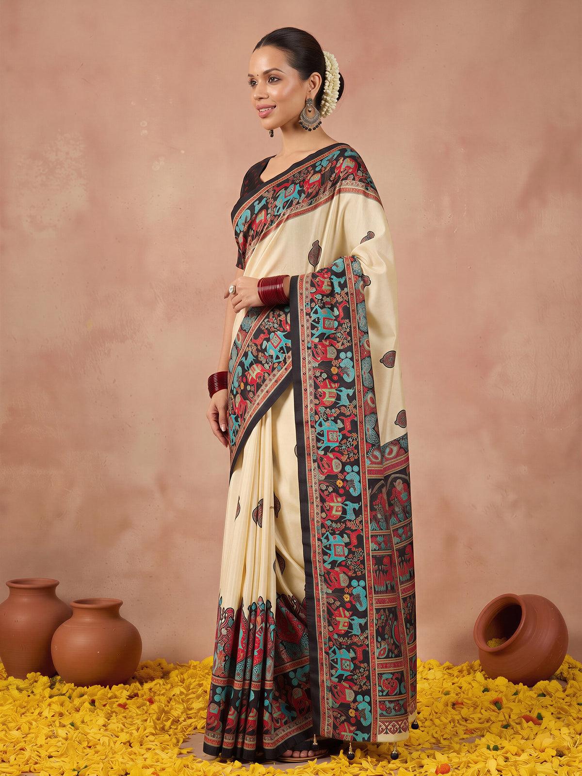 Black Silk Blend saree – detail view 3