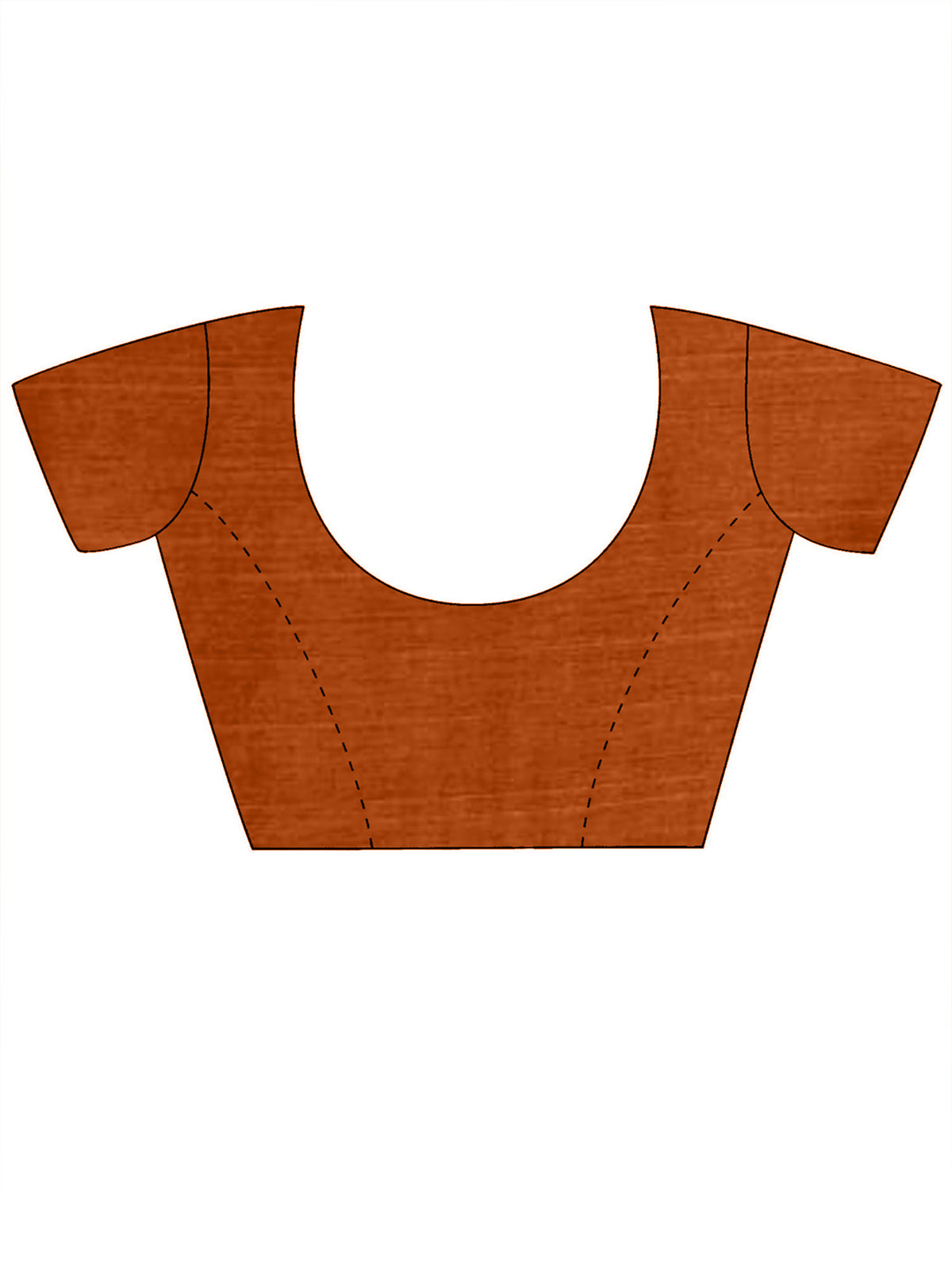 Unstitched rust bhagalpuri silk blouse piece with solid design