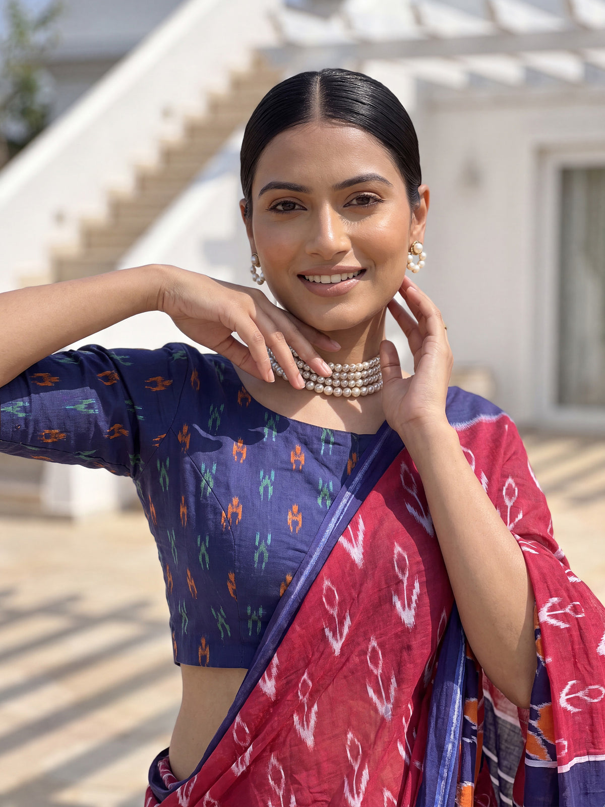 Pink Cotton saree – detail view 4