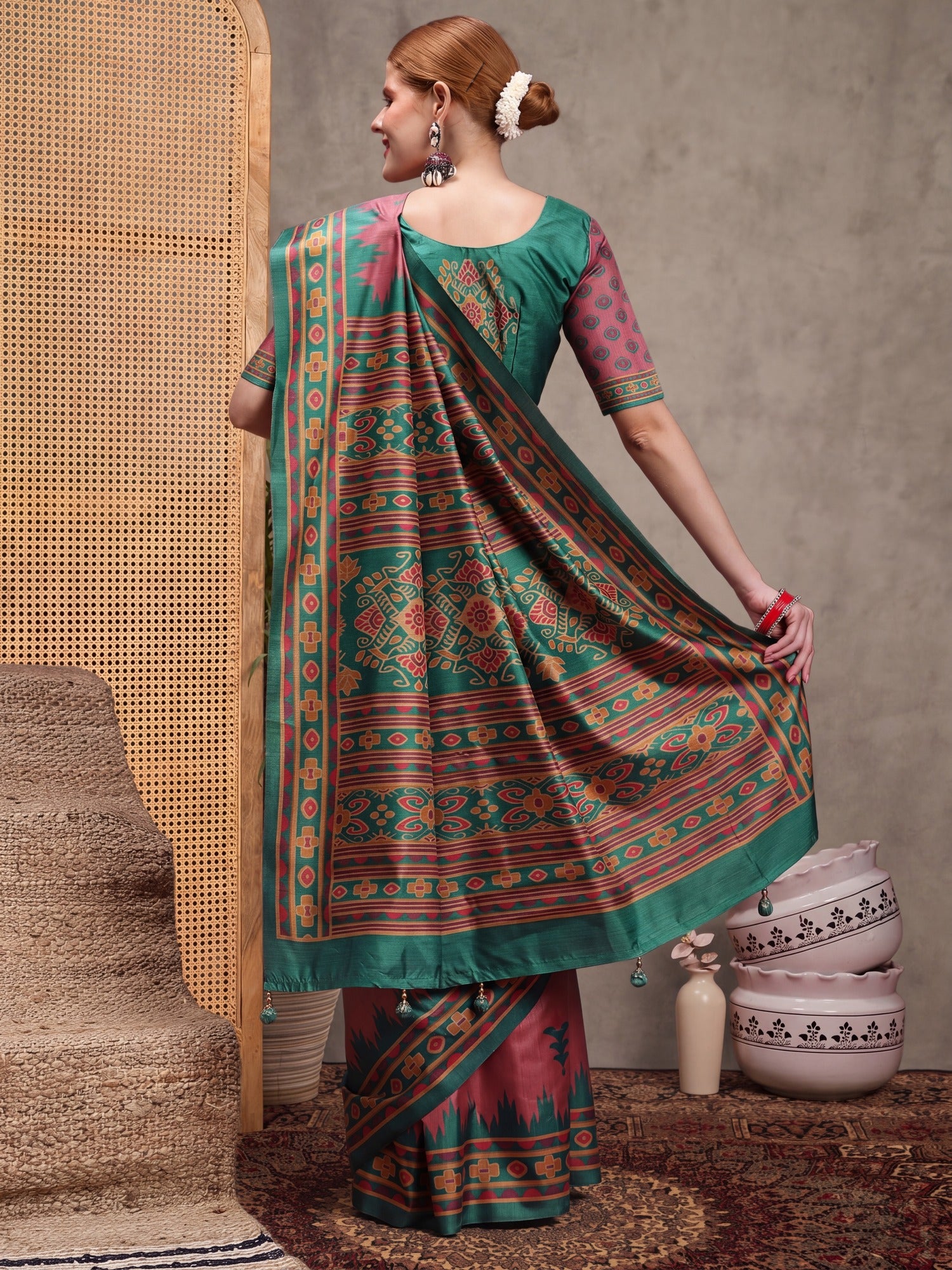 Mauve Silk Blend saree – detail view 3